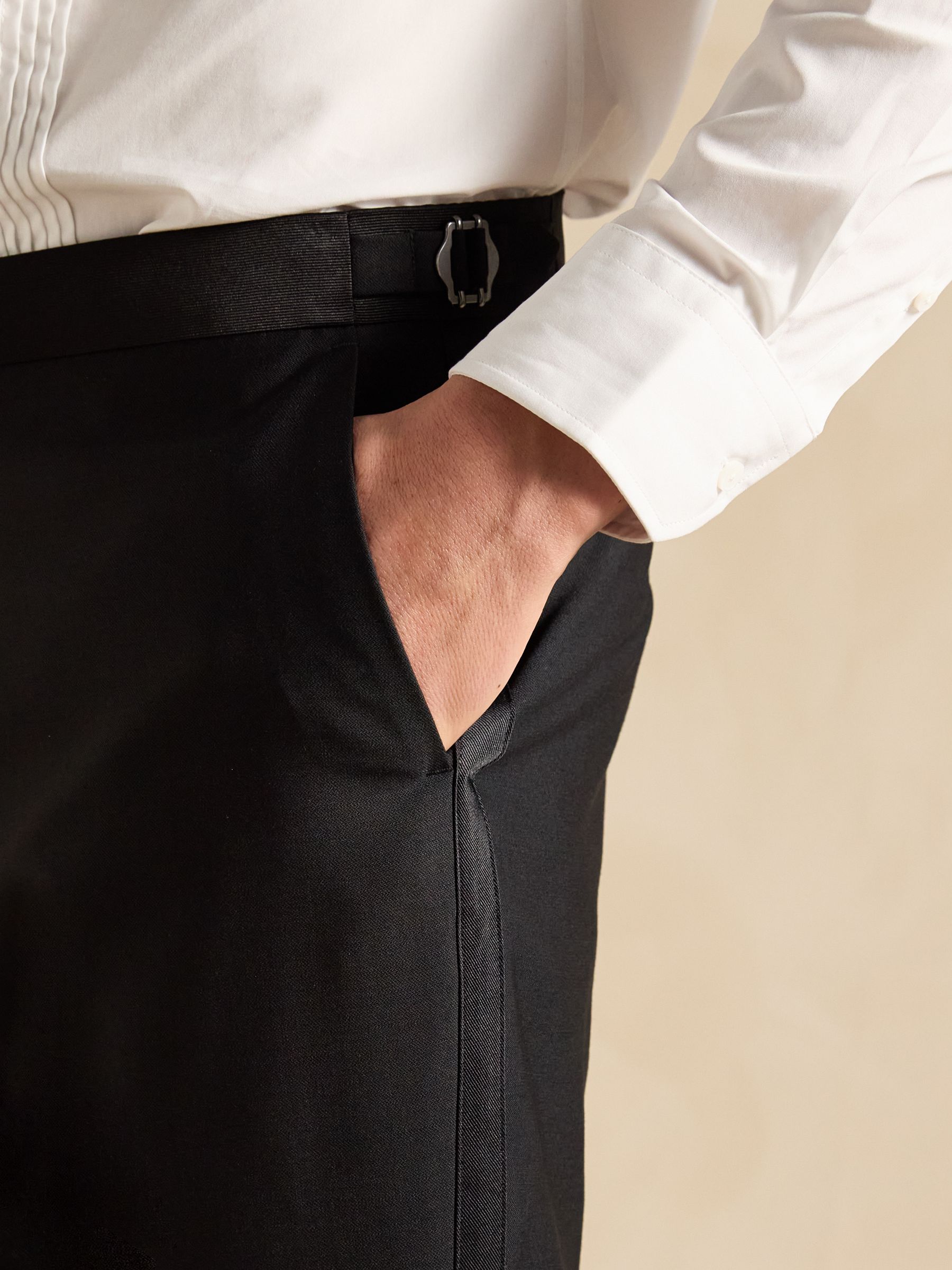 Black Slim Fit Tuxedo Suit Trousers - Image 5 of 9