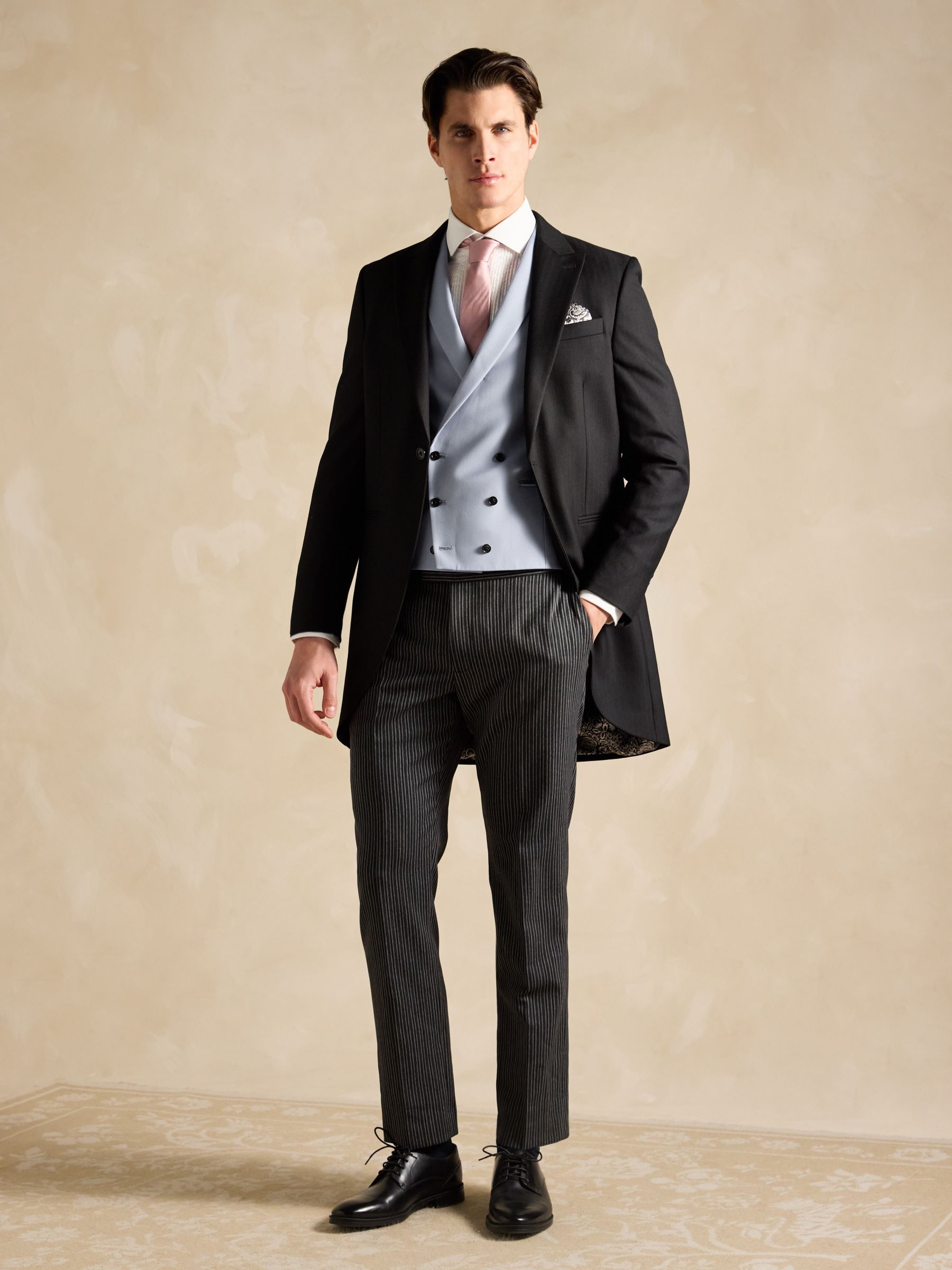 Black Slim Fit Morning Suit Jacket - Image 4 of 8