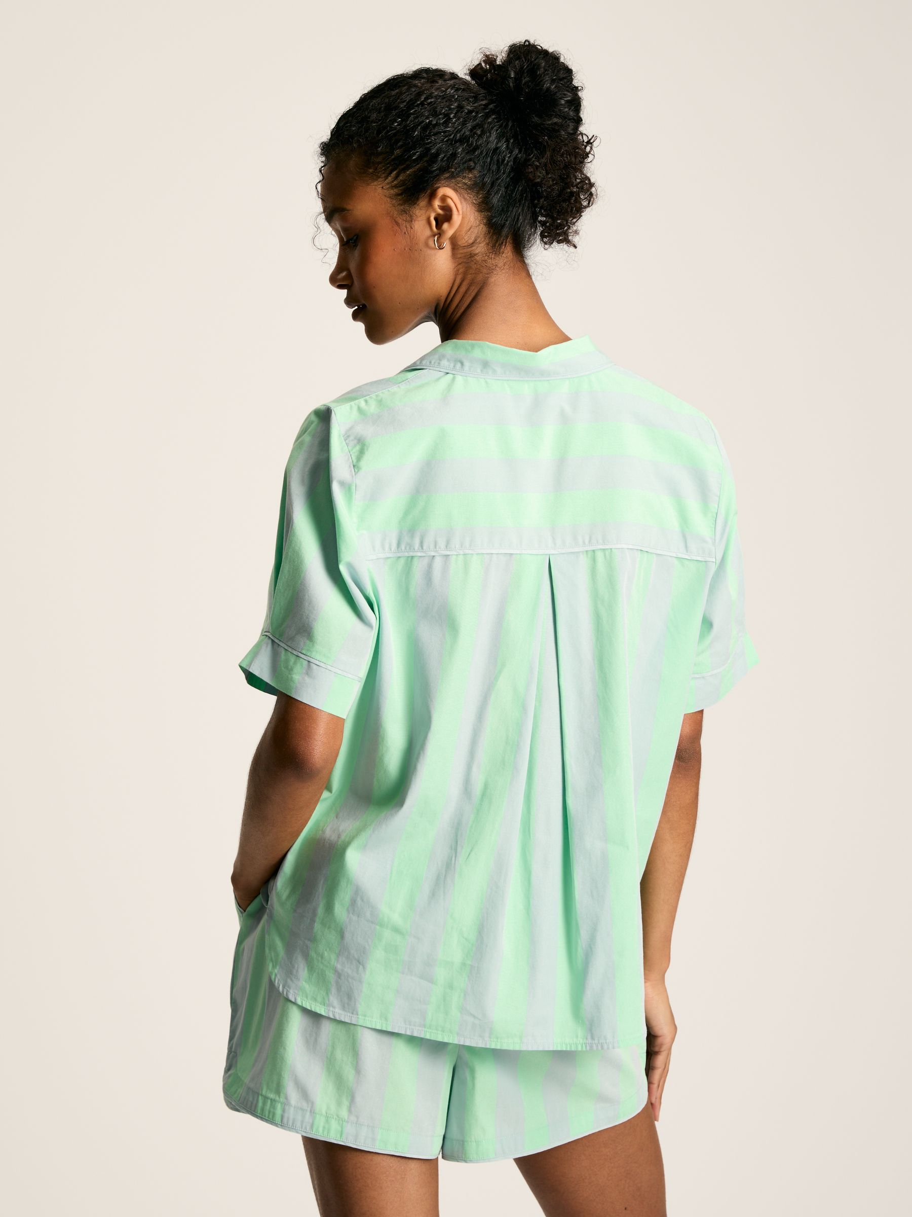 Olivia Blue & Green Striped Pyjama Set - Image 2 of 7