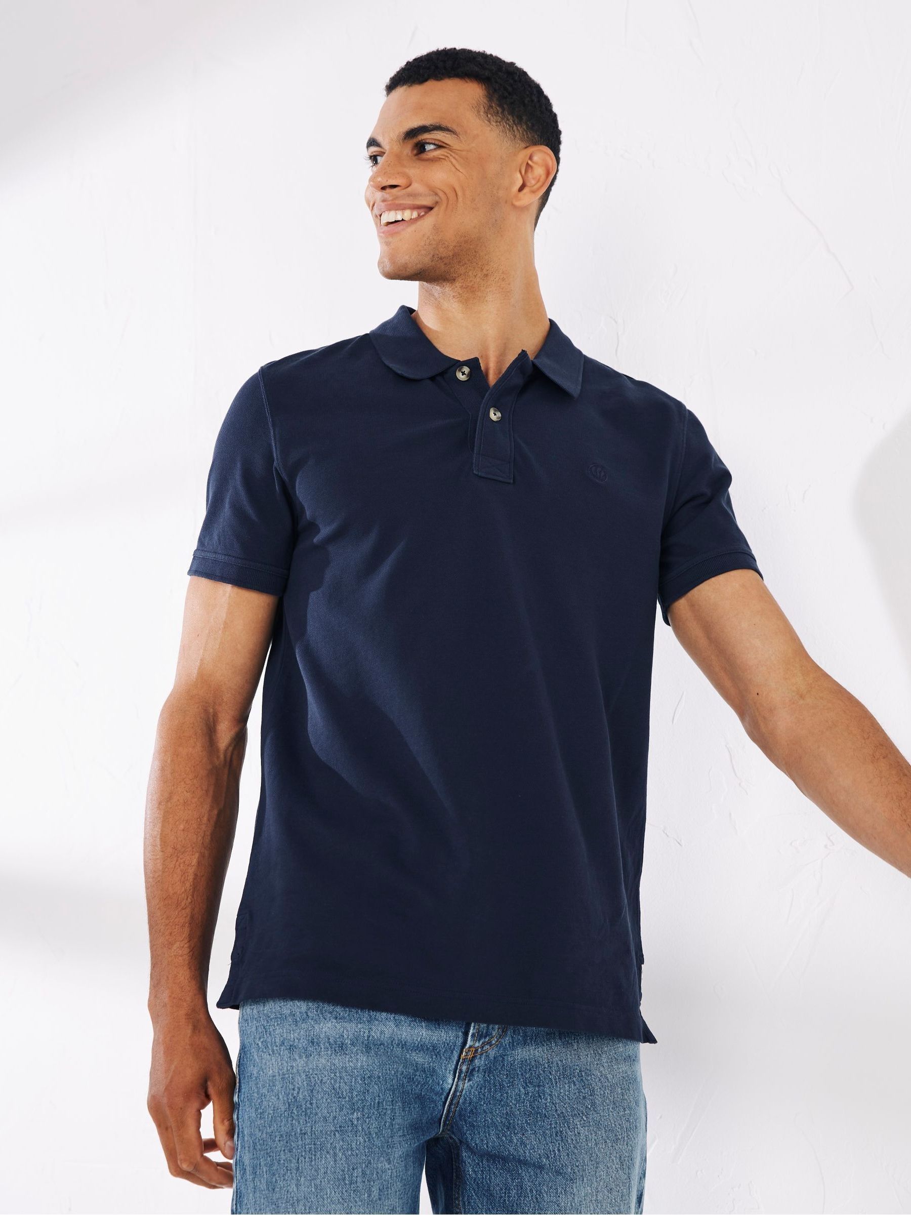 Blue Pique Polo Shirt - Image 1 of 4