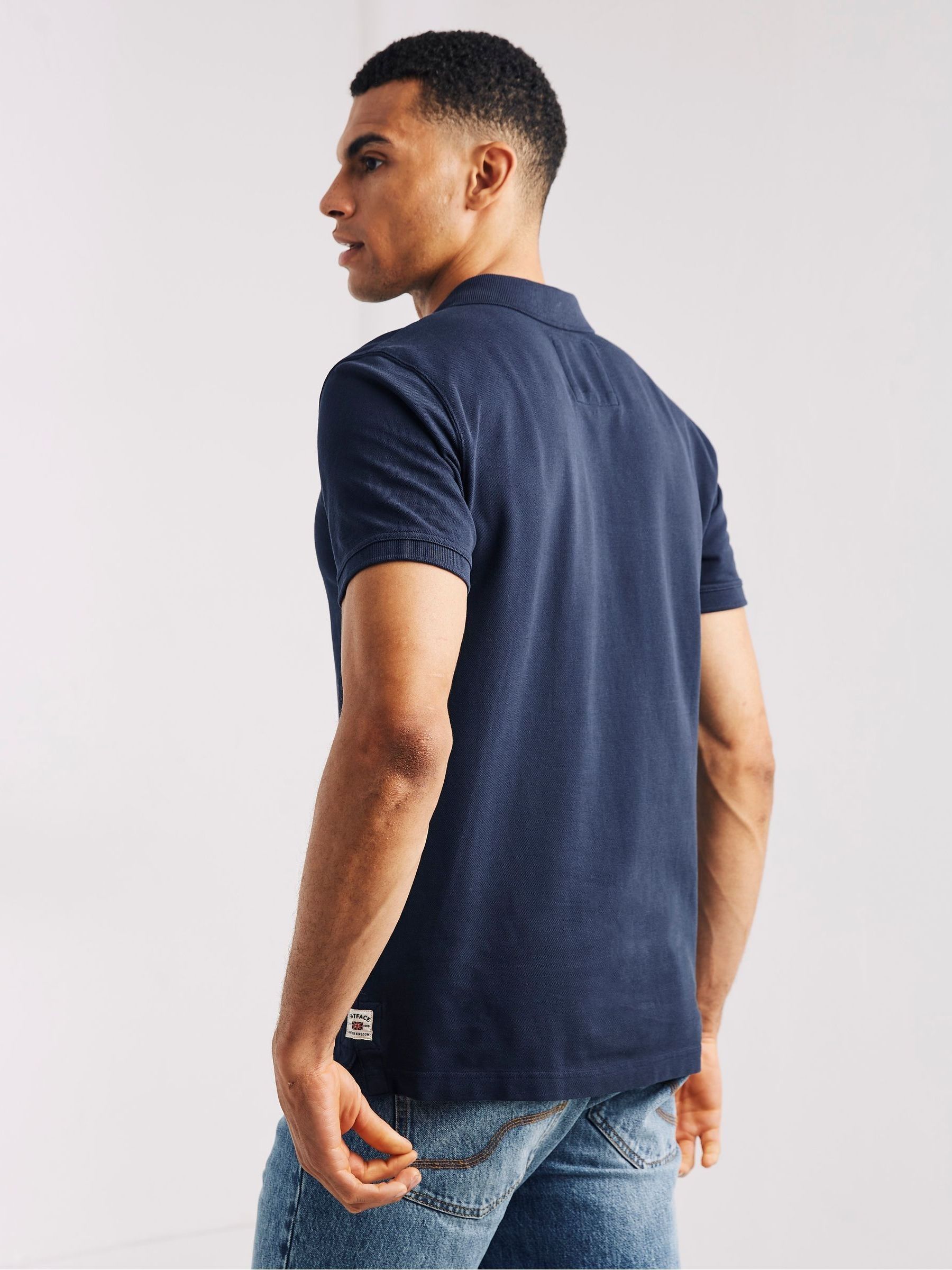 Blue Pique Polo Shirt - Image 2 of 4