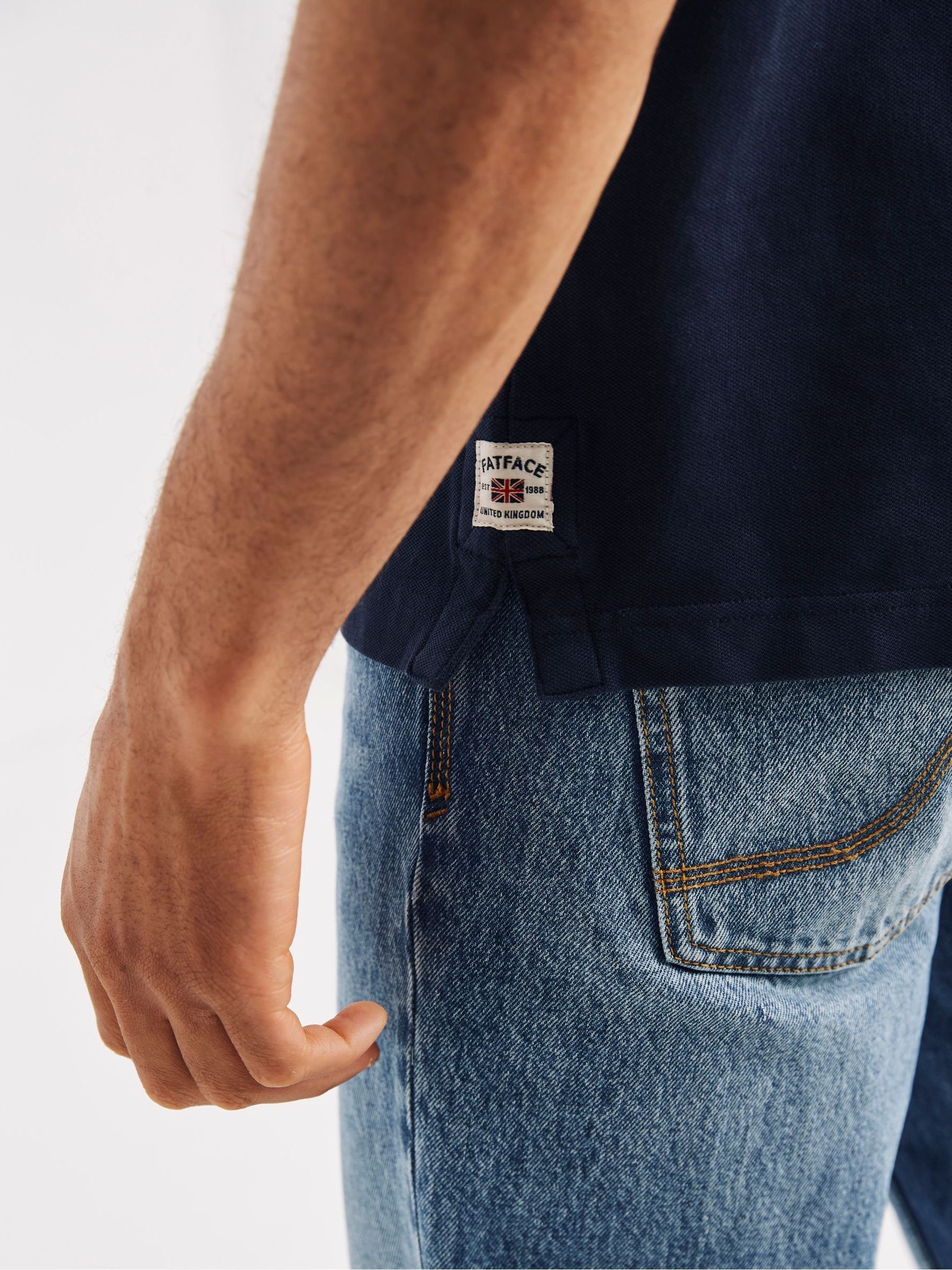 Blue Pique Polo Shirt - Image 3 of 4