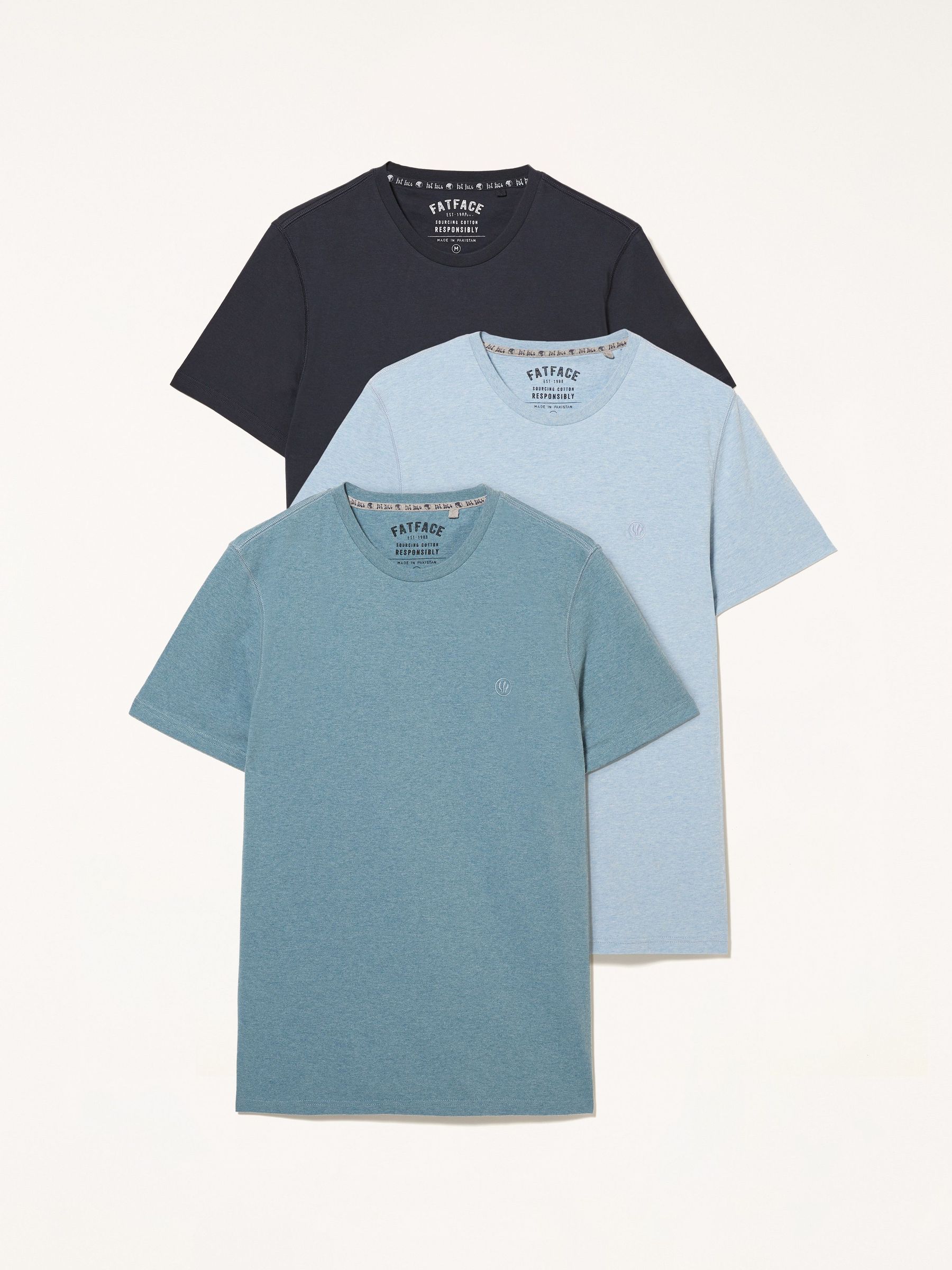 Blue Mens T-Shirts 3 Pack - Image 1 of 4