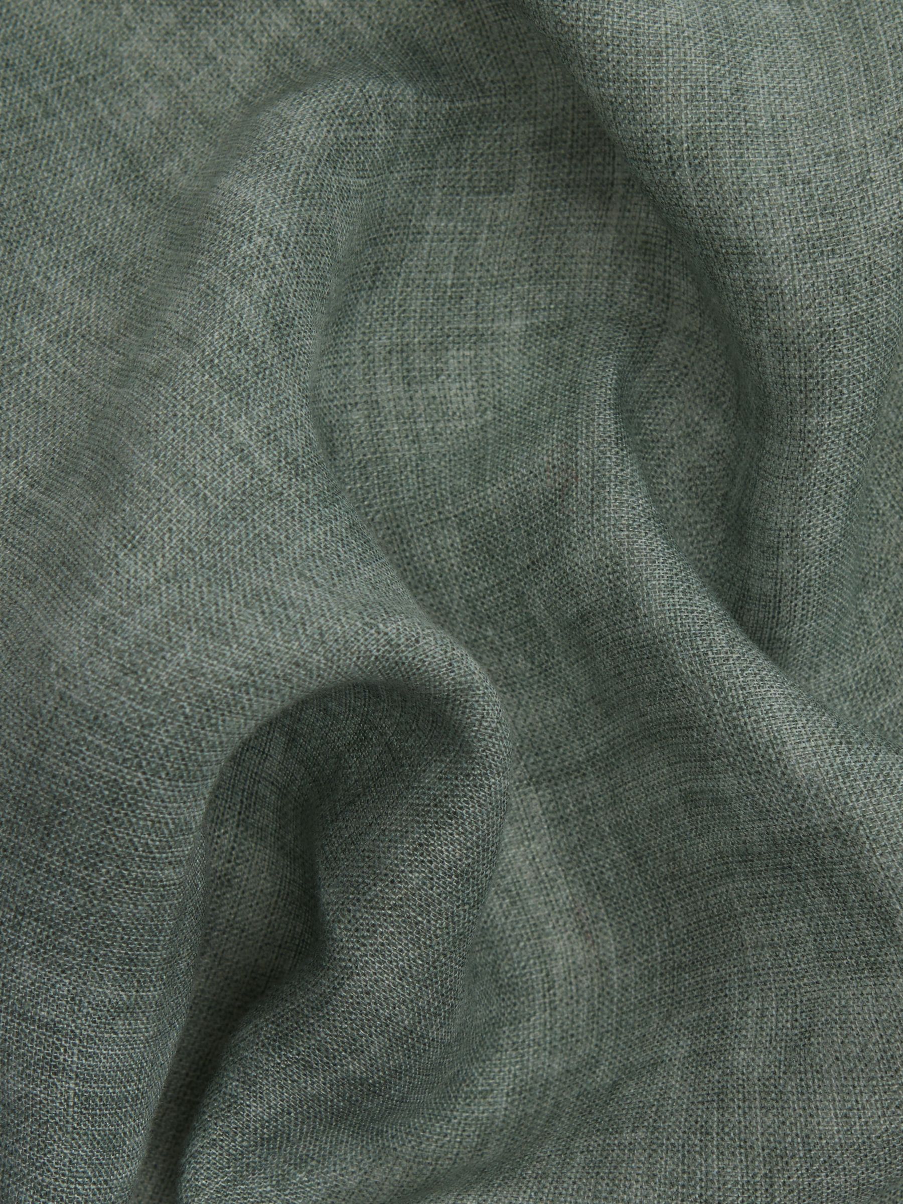 Linen Plain Pocket Square in Sage Melange - Image 5 of 5