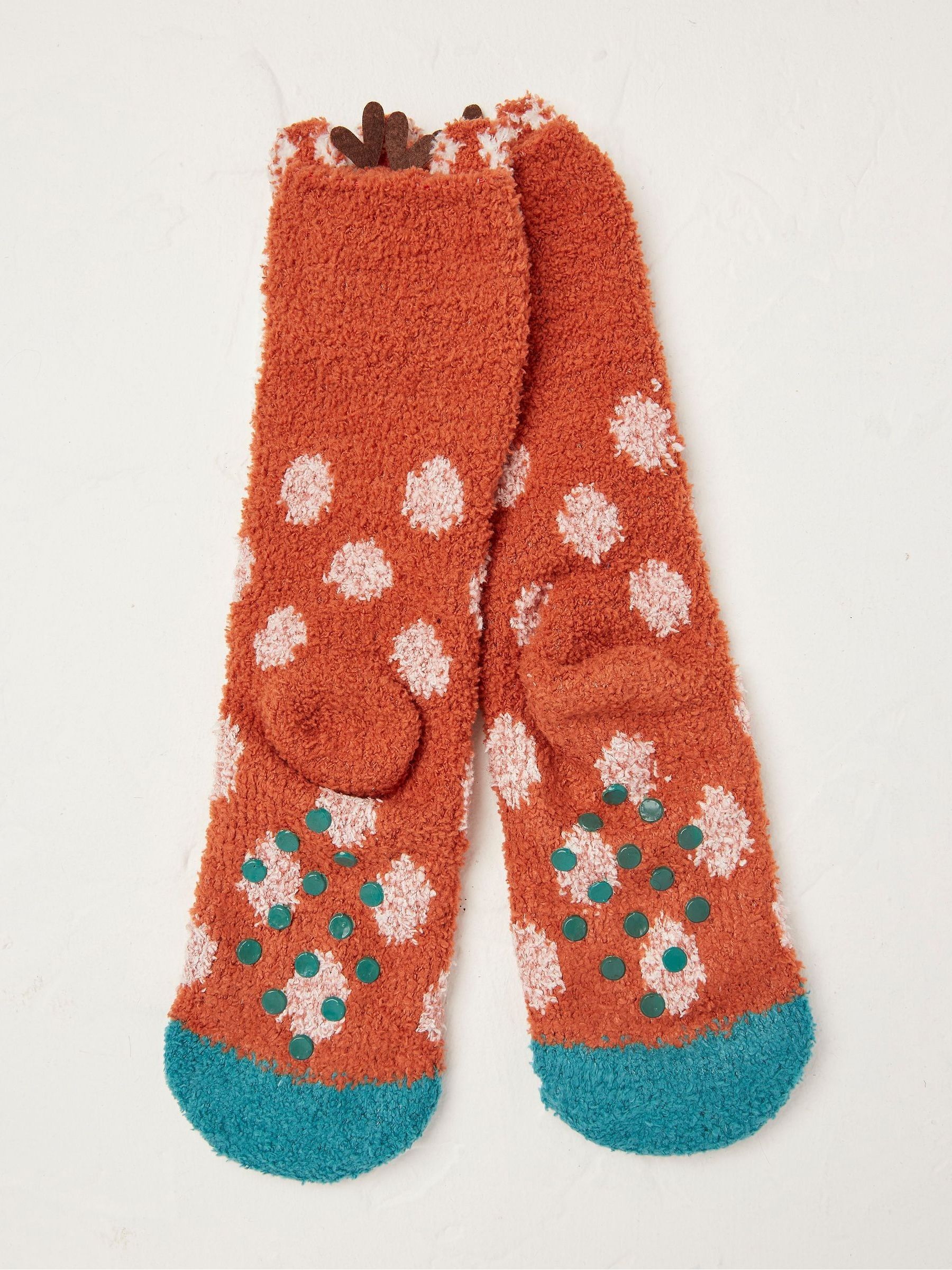 Orange Boys Deer Fluffy Socks - Image 2 of 2