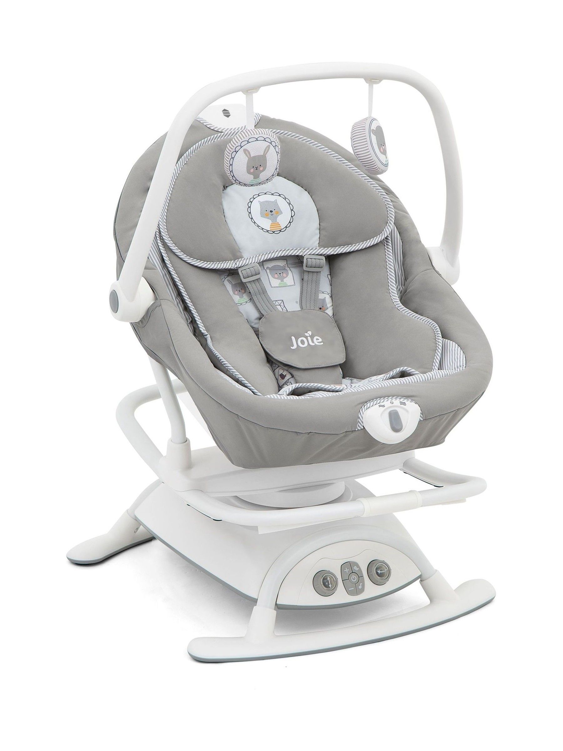 Joie Grey Sansa 2-In-1 Baby Bouncer and Soothing Rocker - Image 1 of 5