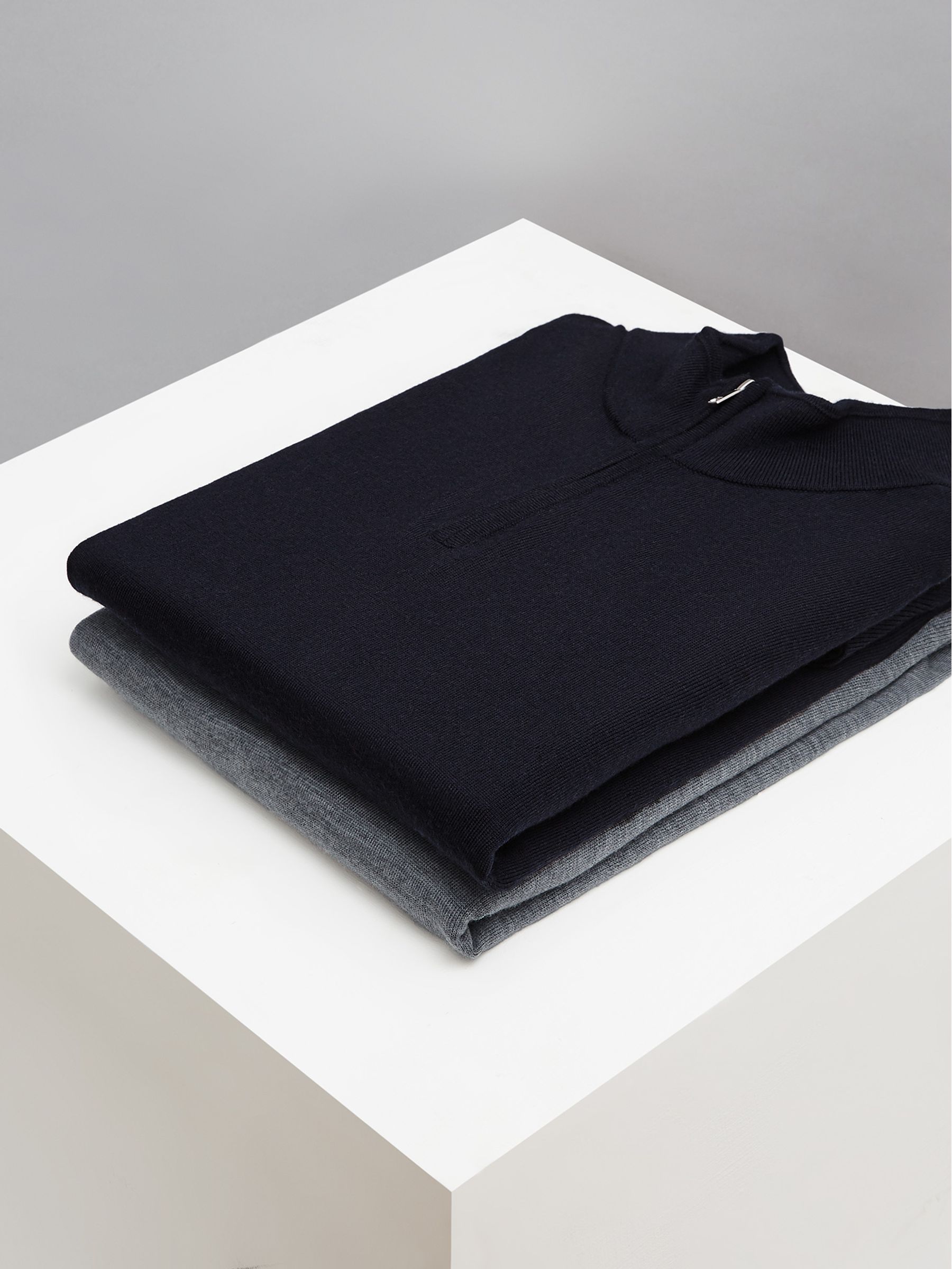 Reiss Wool-Blend Biker Jacket in Navy - REISS