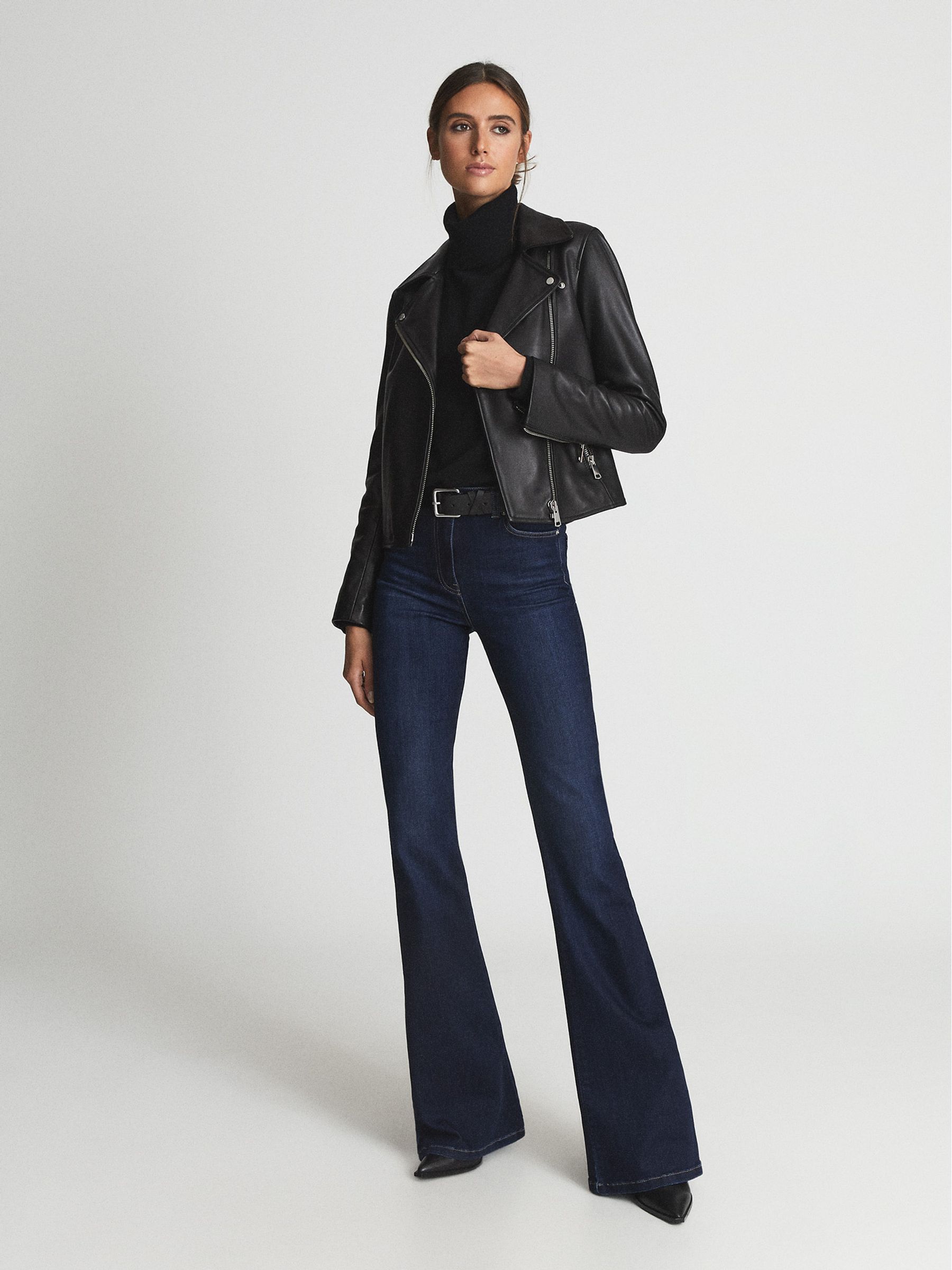 Leather Biker Jacket in Black - Image 6 of 6