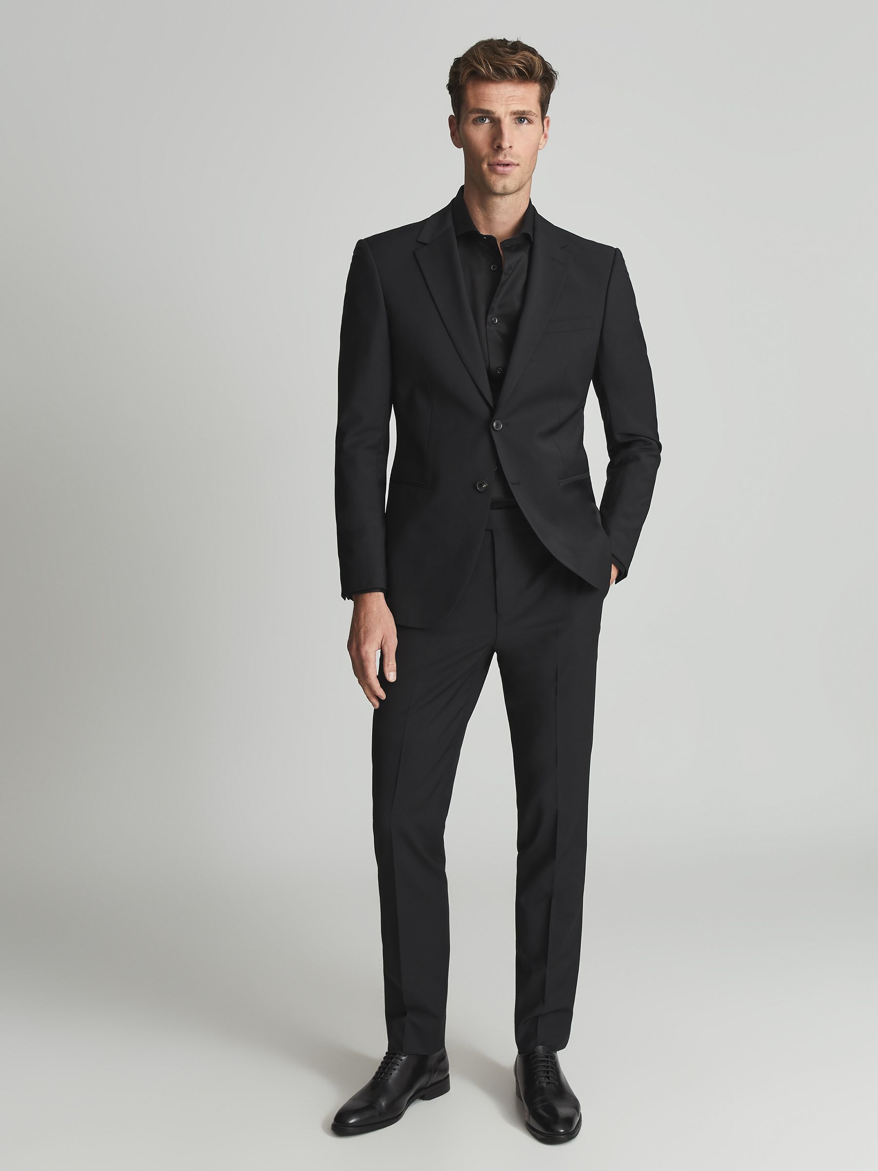Cotton Twill Slim Fit Shirt in Black - Image 6 of 6