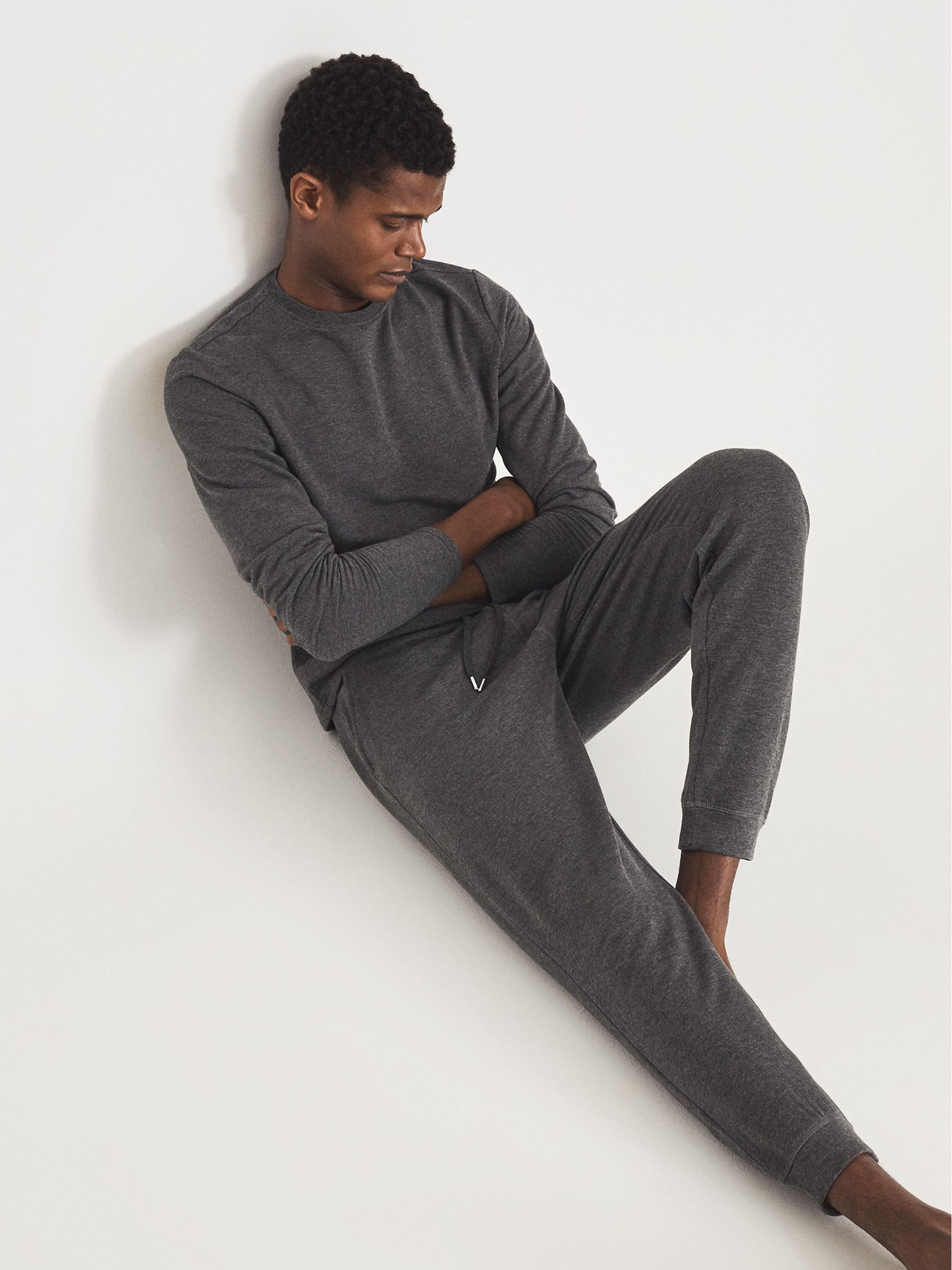 Melange Tracksuit Joggers in Dark Grey - Image 1 of 5 Melange Tracksuit Joggers in Dark Grey - Image 1 of 5