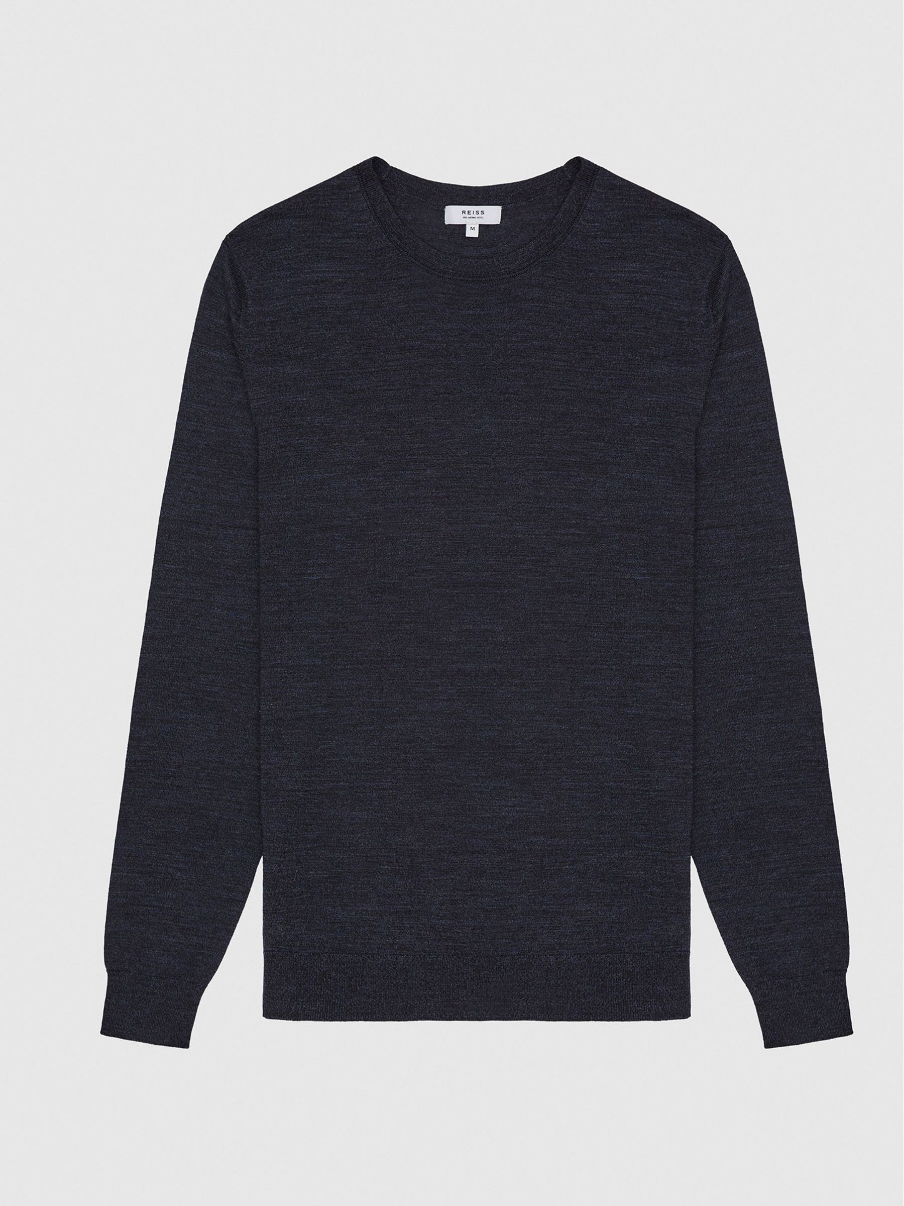 Merino Wool Jumper in Indigo Mouline - Image 2 of 6
