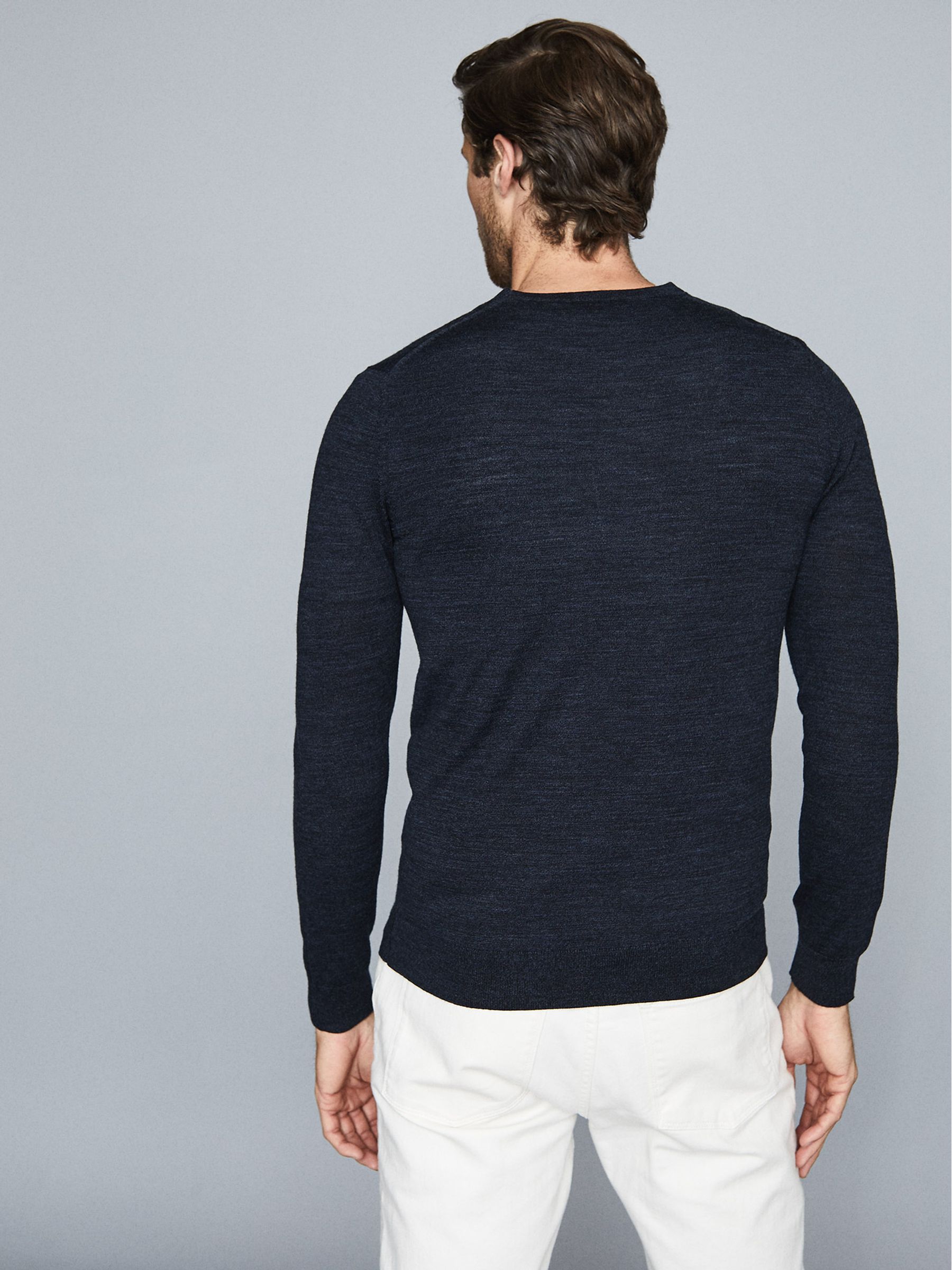 Merino Wool Jumper in Indigo Mouline - Image 5 of 6