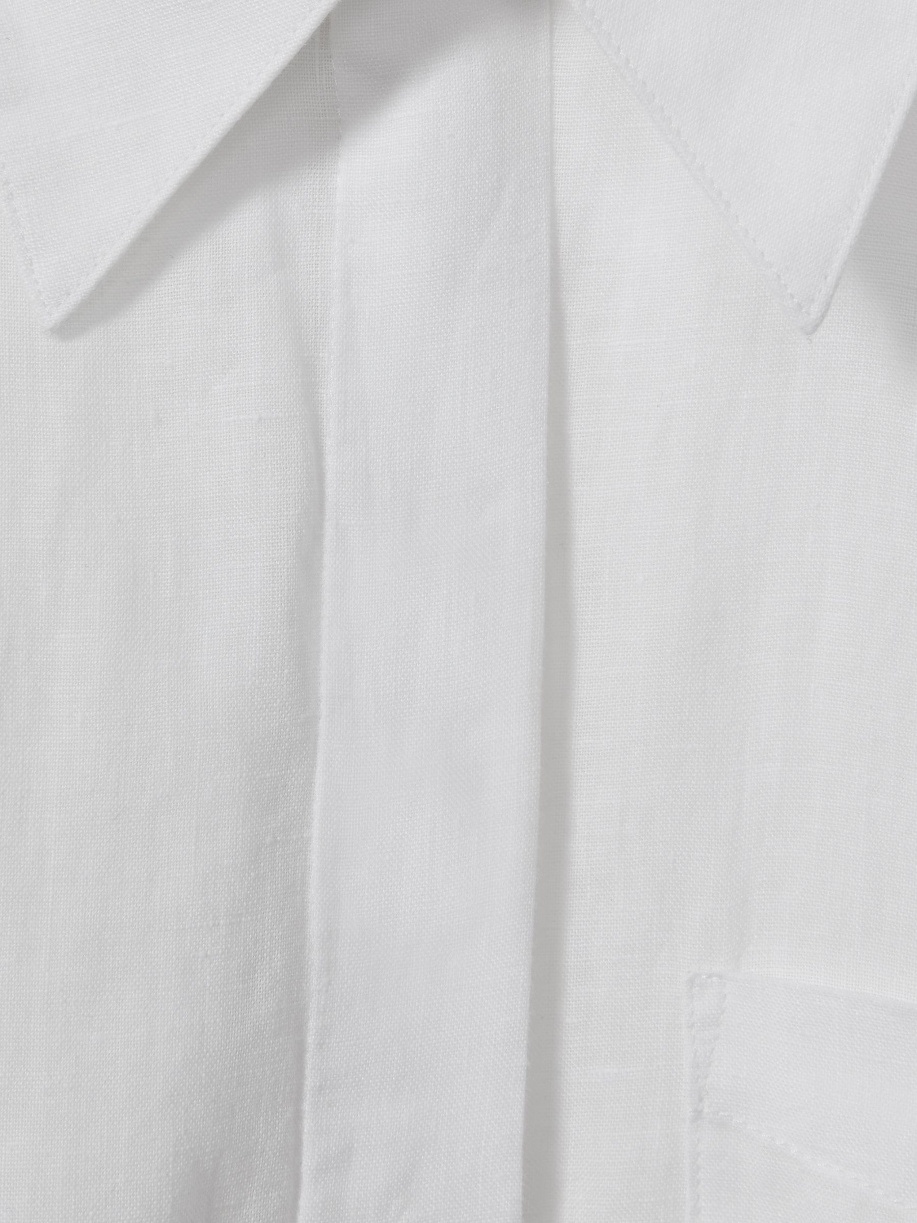 Linen Long Sleeve Shirt in White - Image 6 of 6