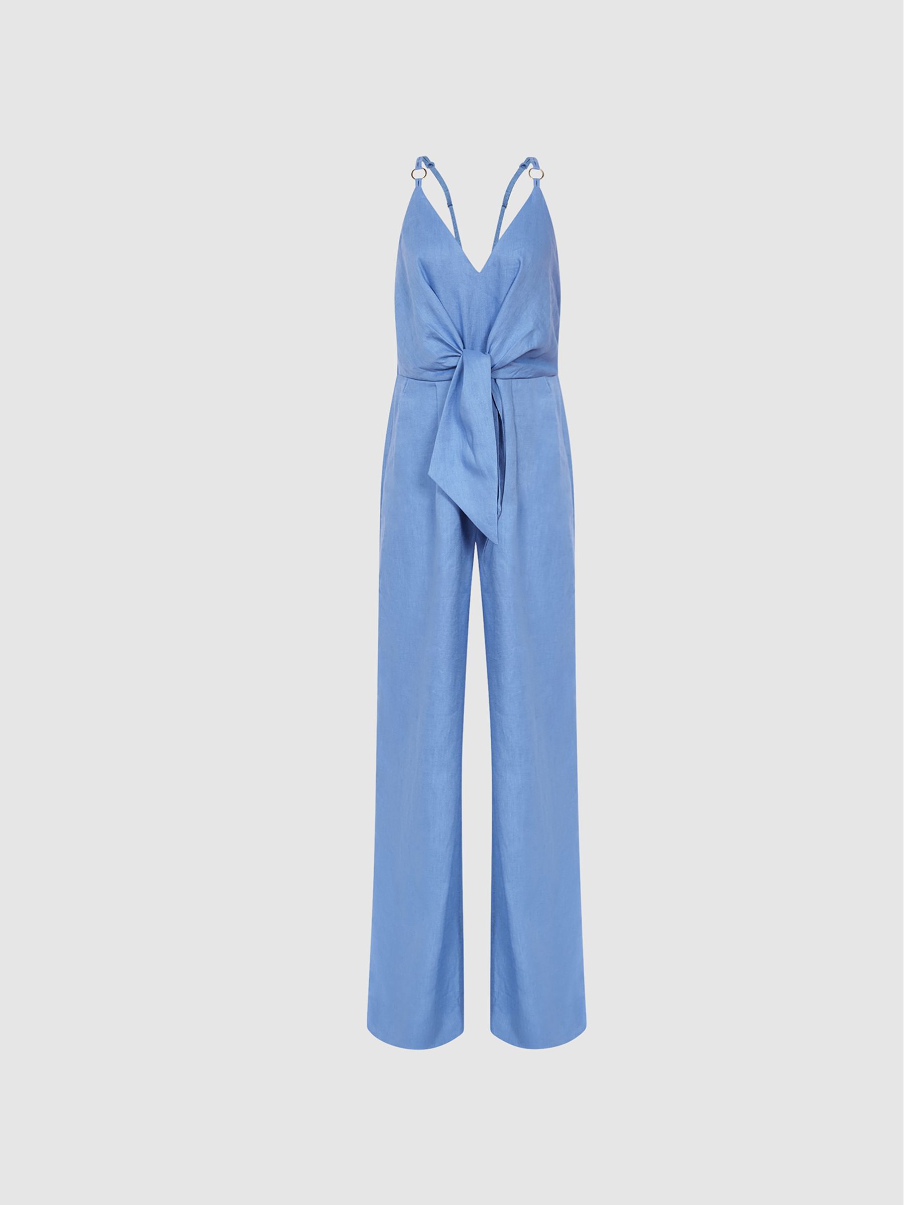 Regular Linen Jumpsuit in Blue - Image 2 of 6