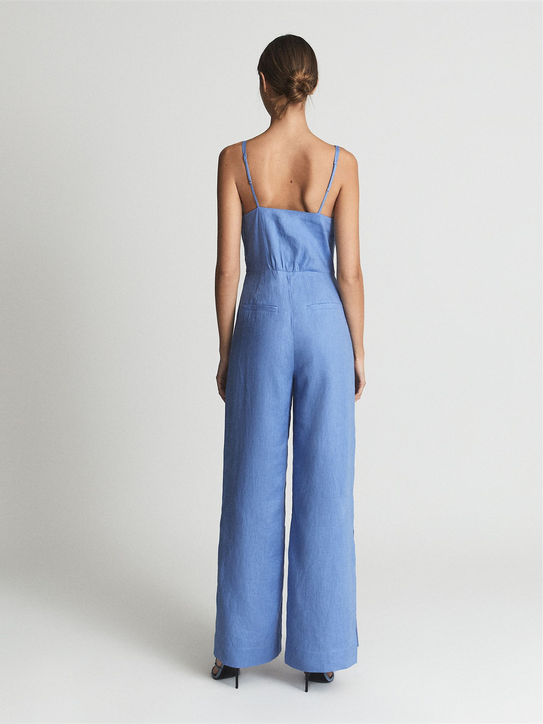 Regular Linen Jumpsuit in Blue - Image 5 of 6