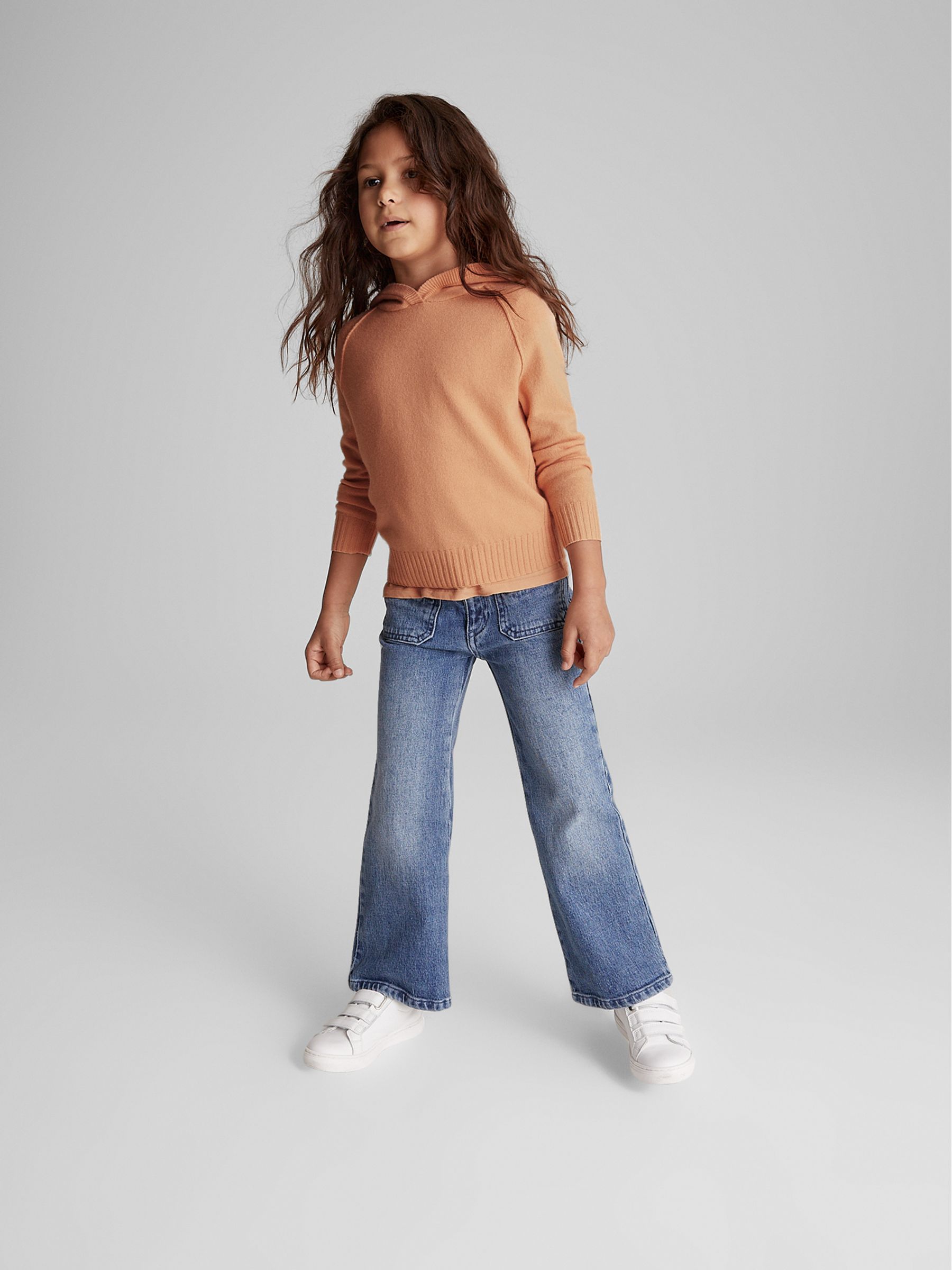 Wool Cashmere Blend Hoodie in Orange - Image 1 of 5