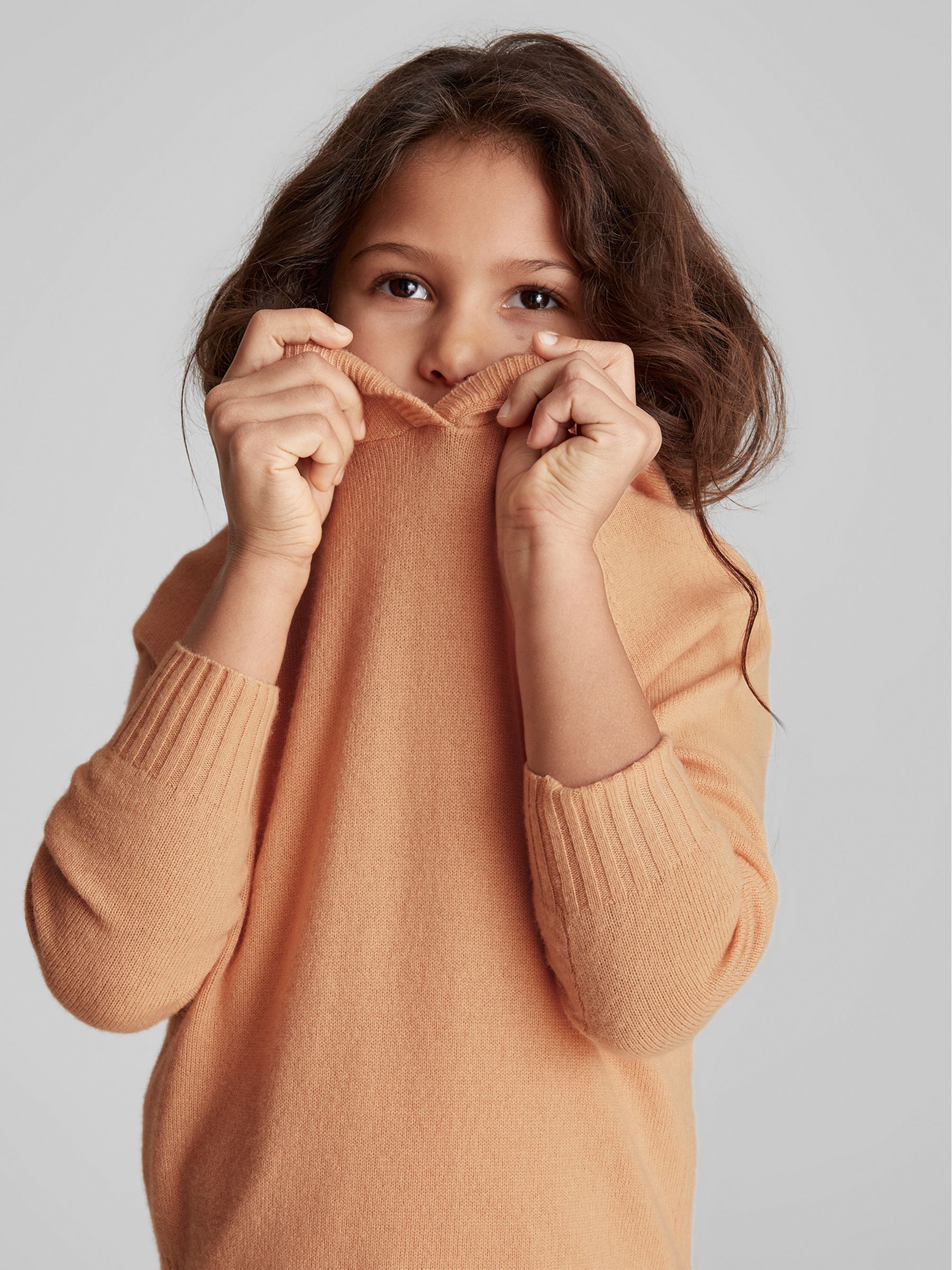 Wool Cashmere Blend Hoodie in Orange - Image 3 of 5