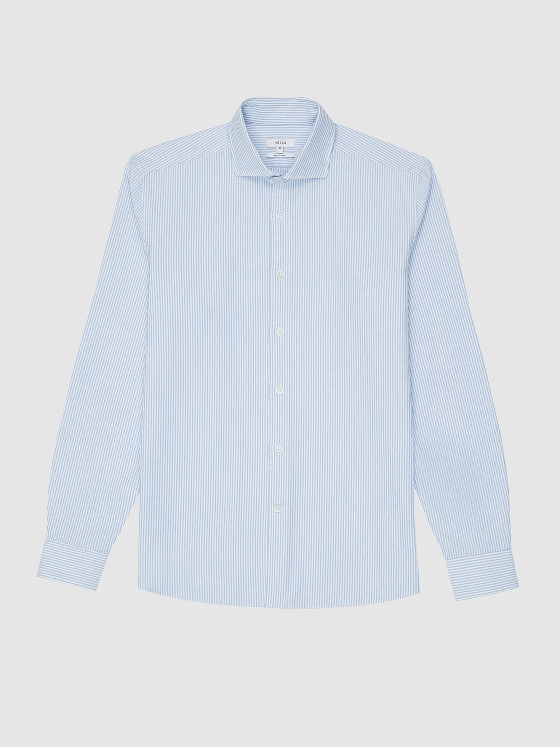 Striped Oxford Shirt in White/Blue - Image 2 of 8 Striped Oxford Shirt in White/Blue - Image 2 of 8