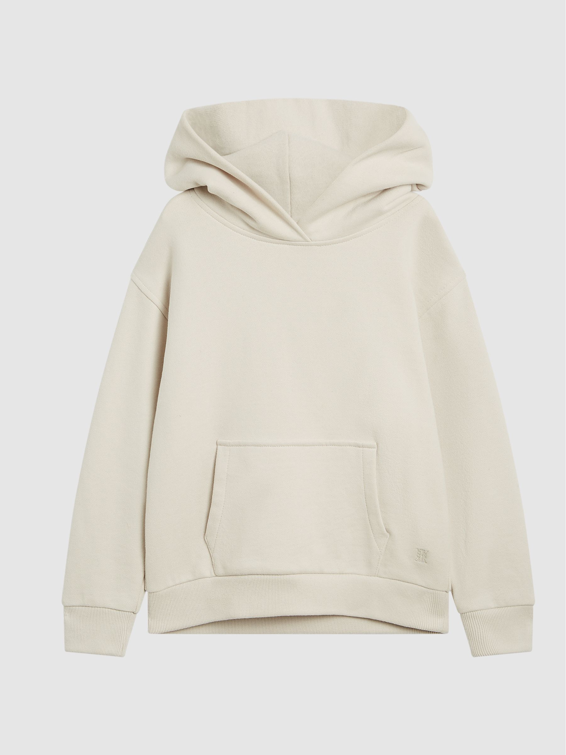 Oversized Cotton Jersey Hoodie in Dark Ecru - Image 2 of 6