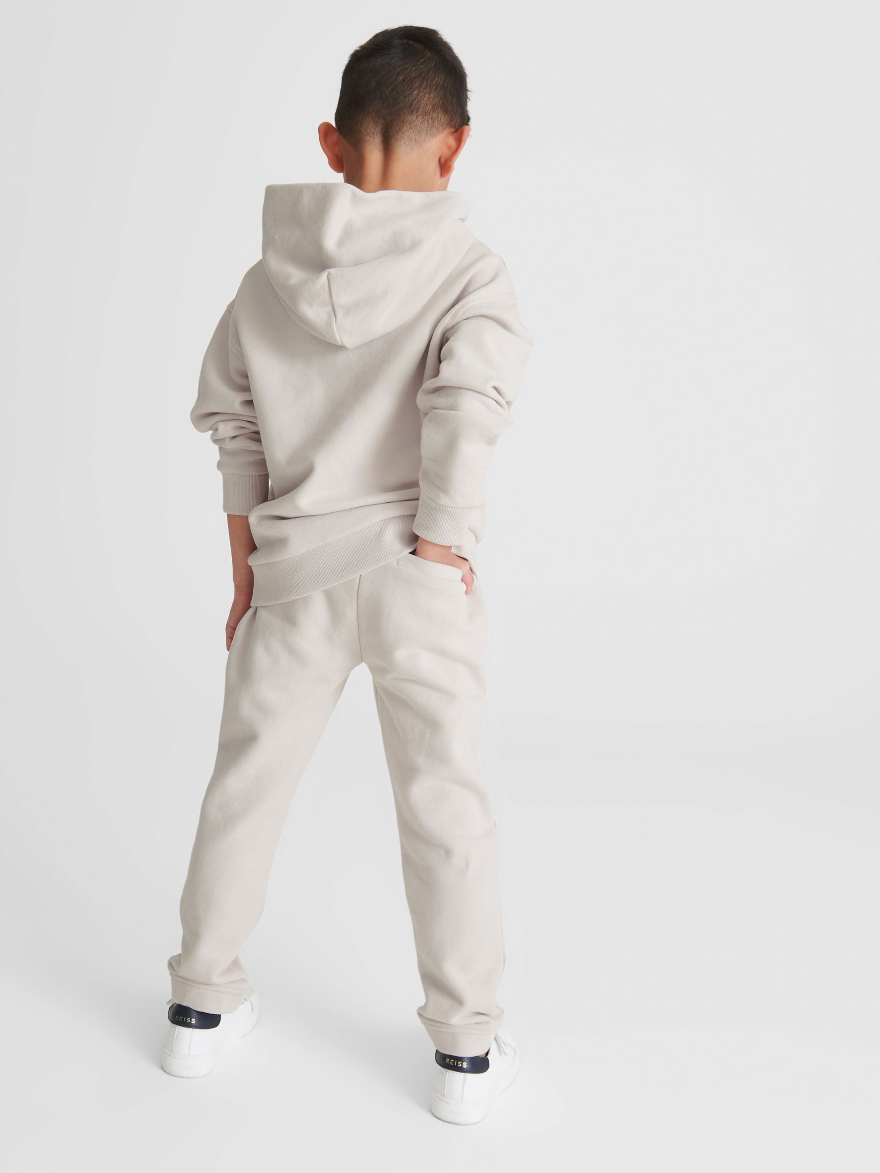 Oversized Cotton Jersey Hoodie in Dark Ecru - Image 5 of 6