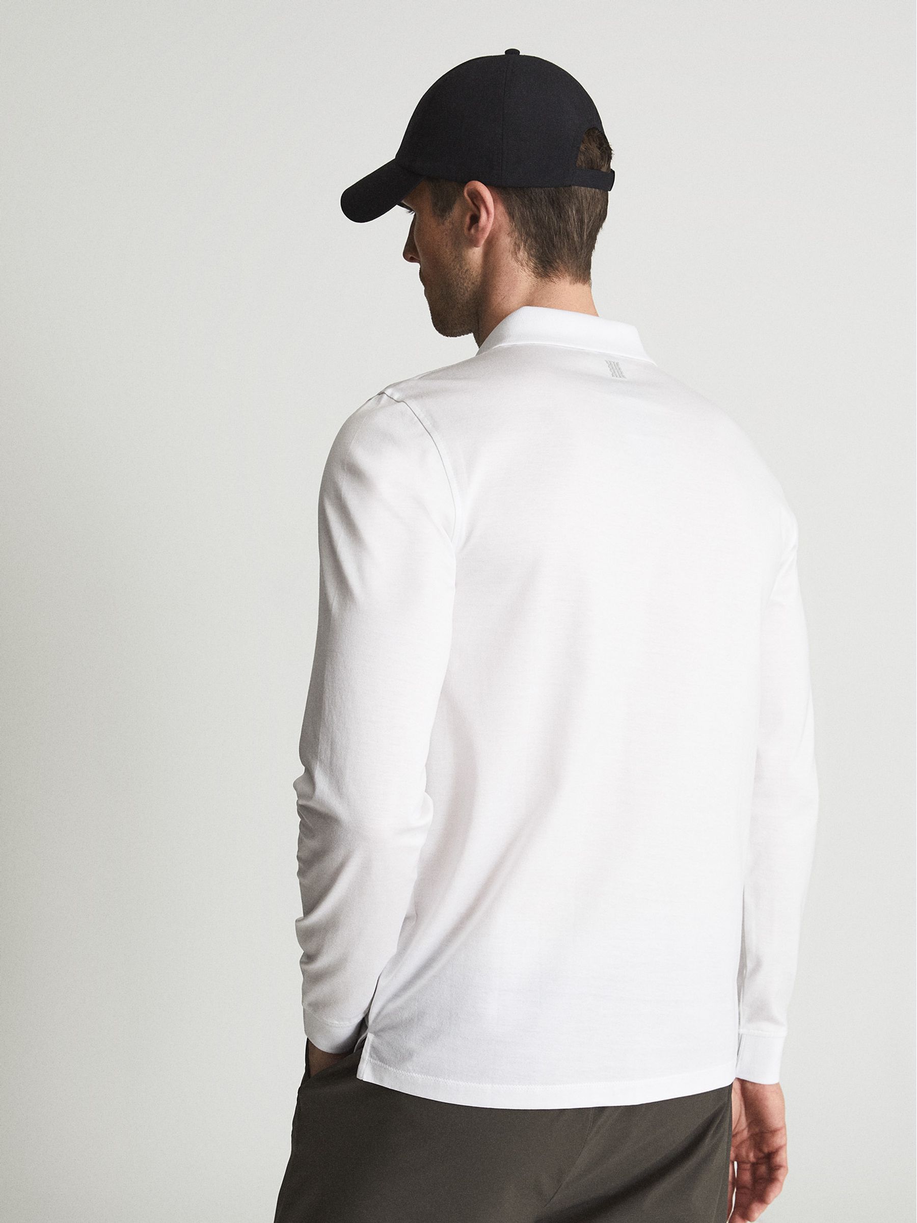 Golf Half Zip Polo Shirt in White - Image 5 of 5