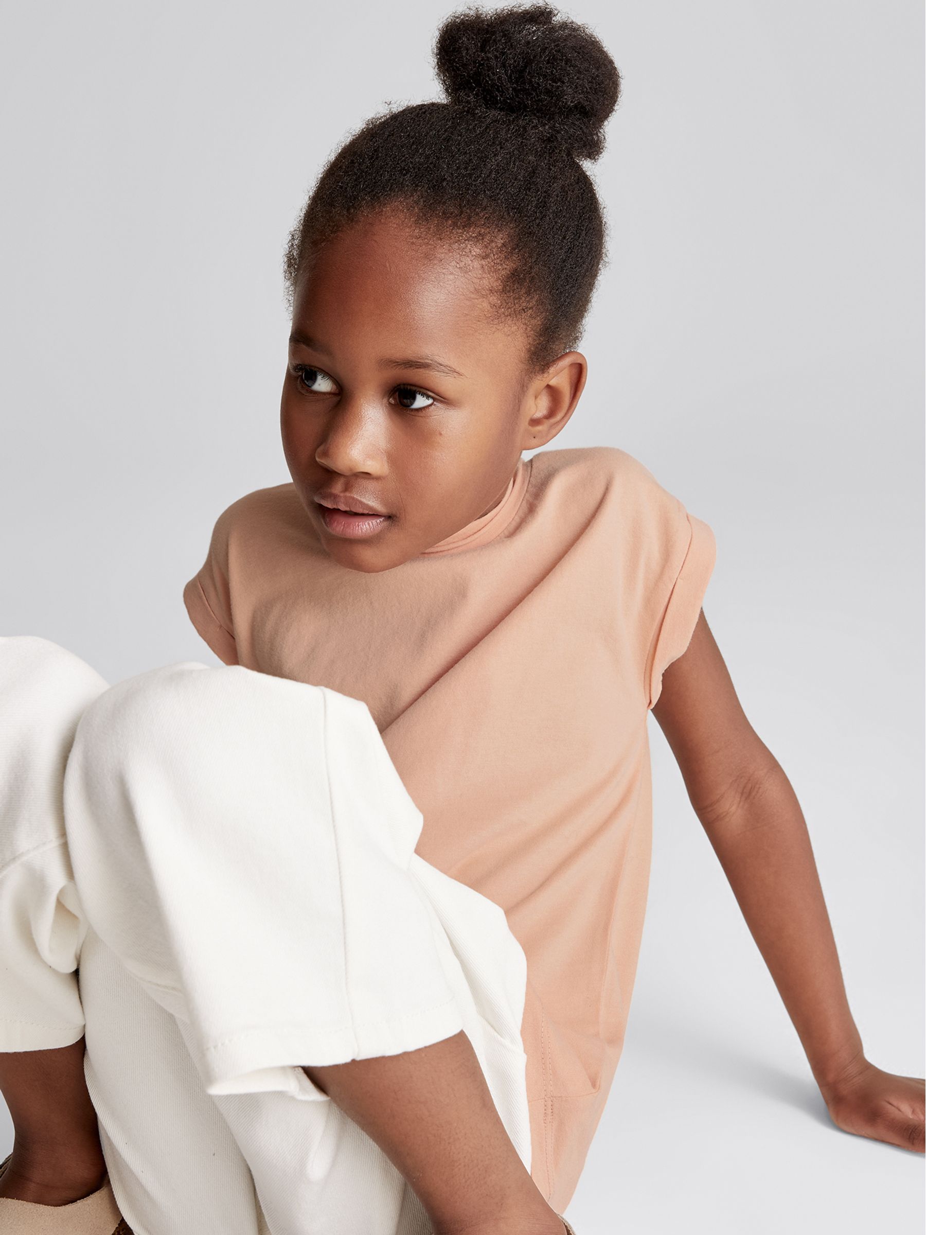 Crew Neck Jersey T-shirt in Orange - Image 1 of 4 Crew Neck Jersey T-shirt in Orange - Image 1 of 4