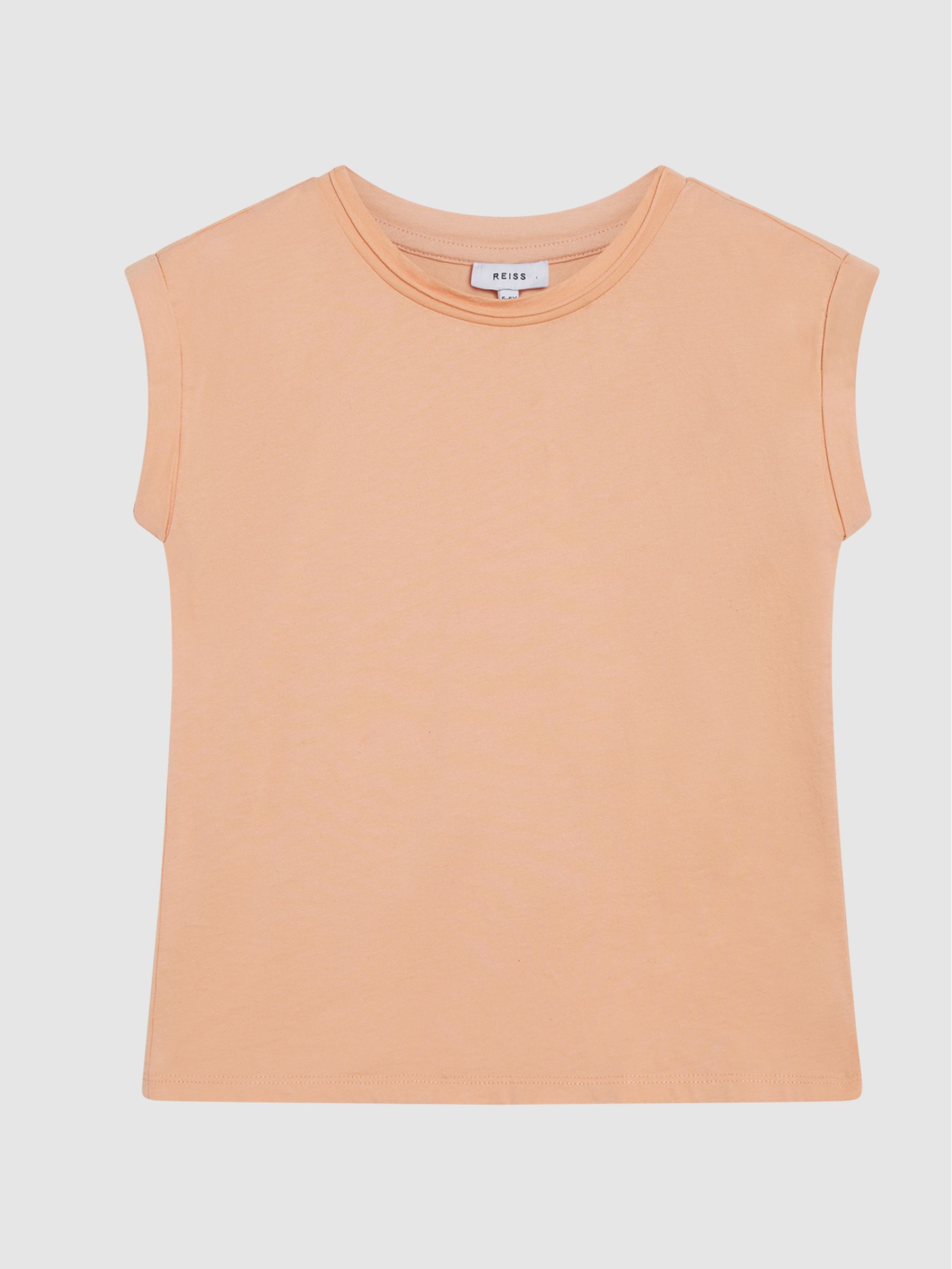 Crew Neck Jersey T-shirt in Orange - Image 2 of 4 Crew Neck Jersey T-shirt in Orange - Image 2 of 4