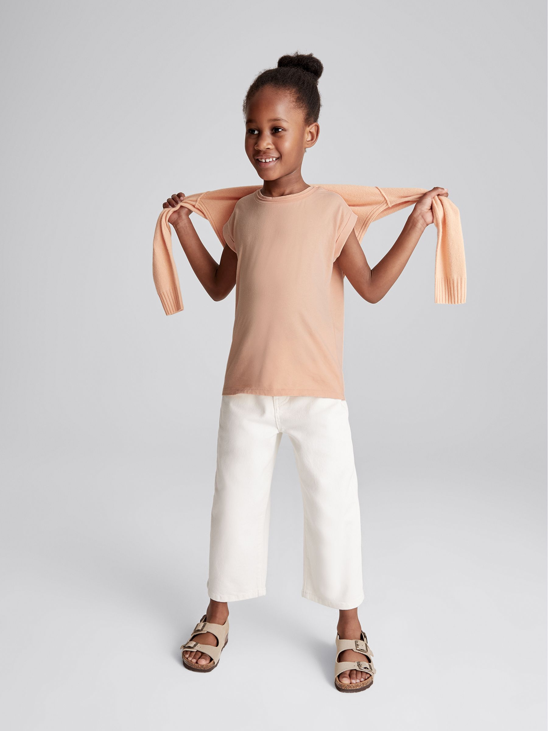 Crew Neck Jersey T-shirt in Orange - Image 3 of 4