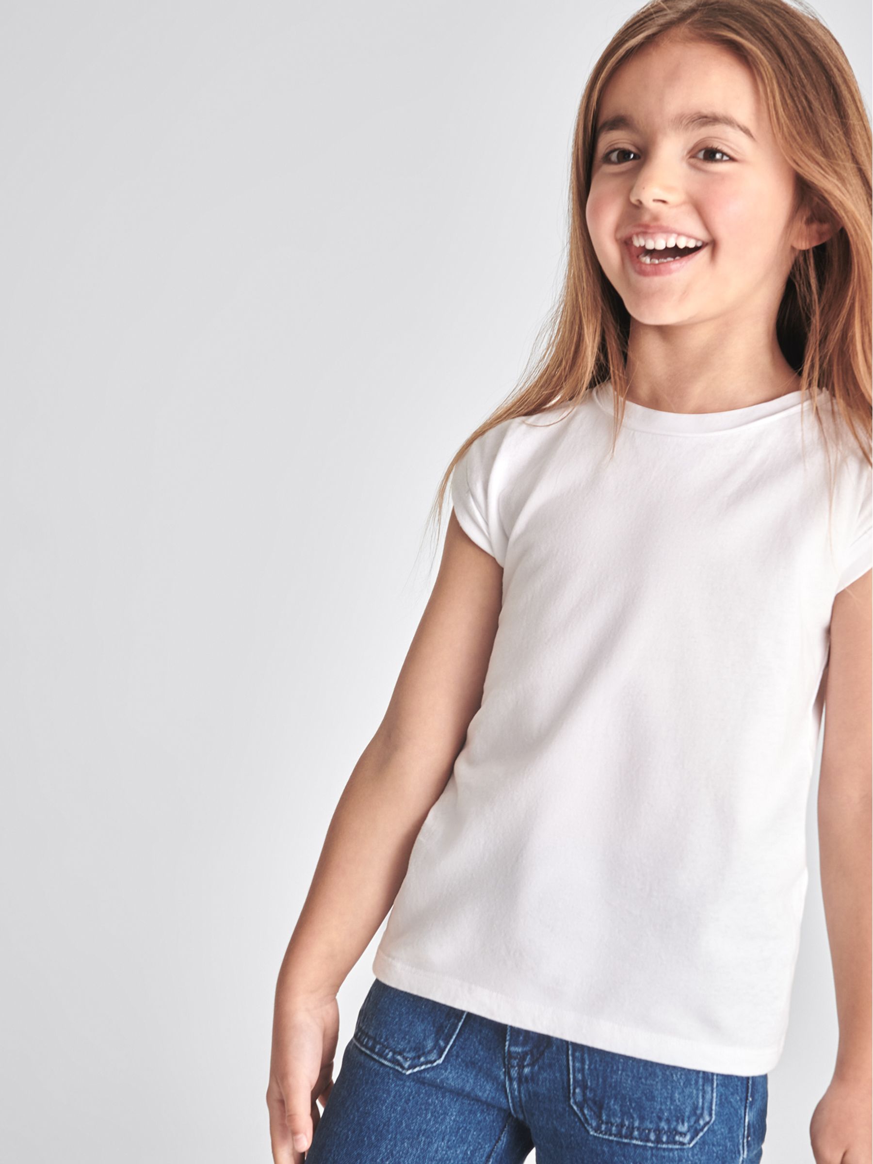 Crew Neck Jersey T-shirt in White - Image 1 of 7