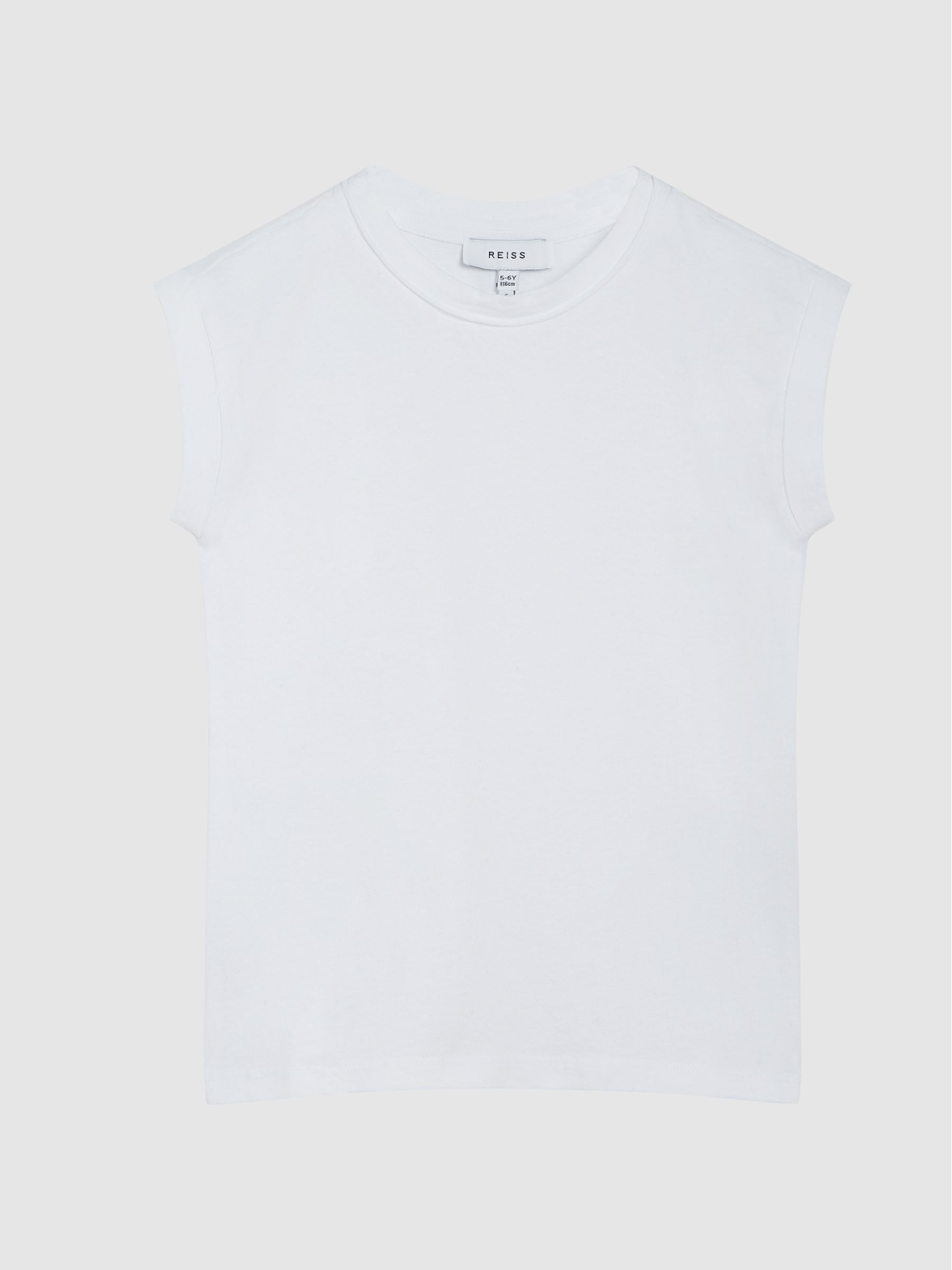 Crew Neck Jersey T-shirt in White - Image 2 of 7