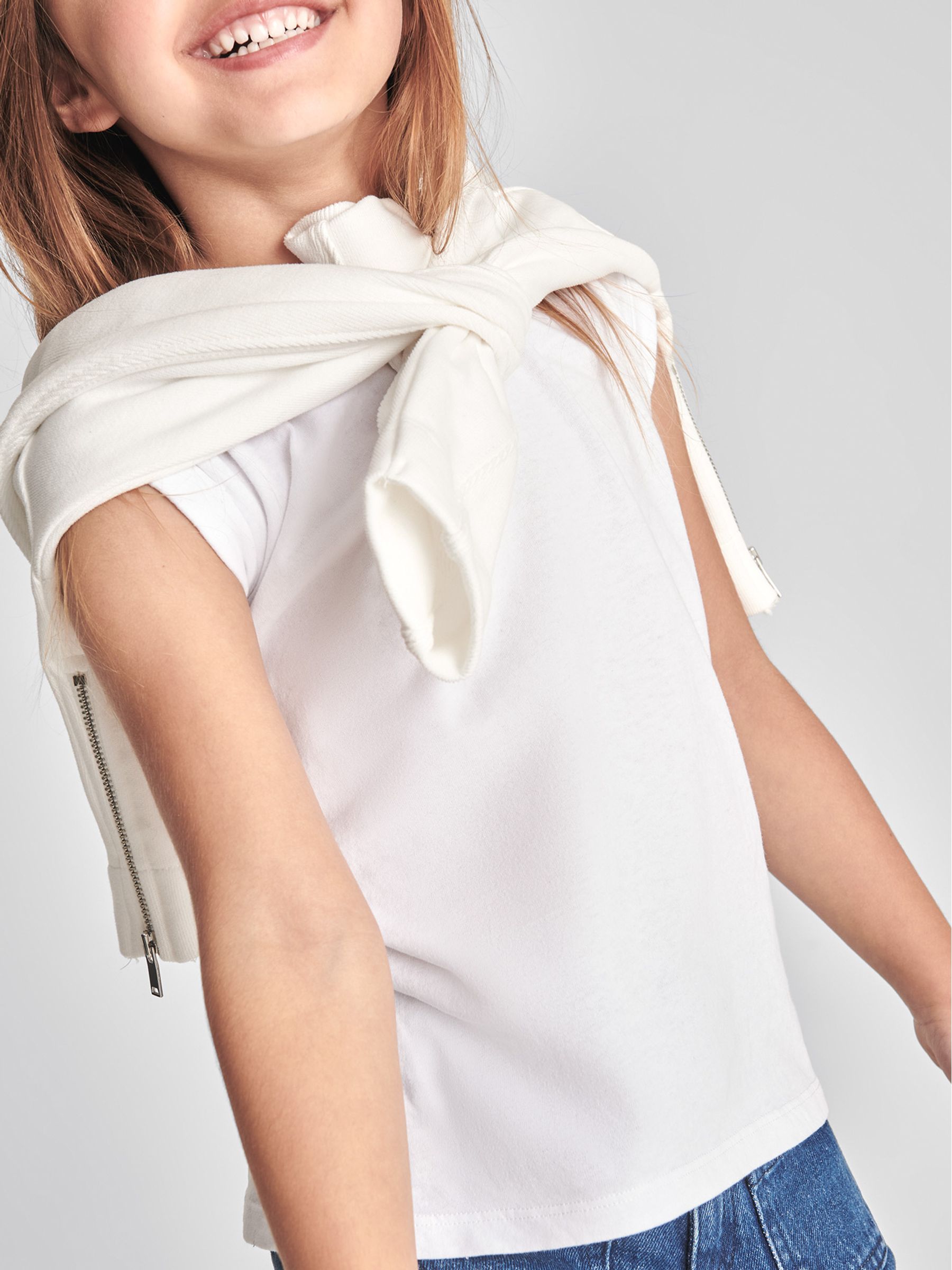 Crew Neck Jersey T-shirt in White - Image 3 of 7