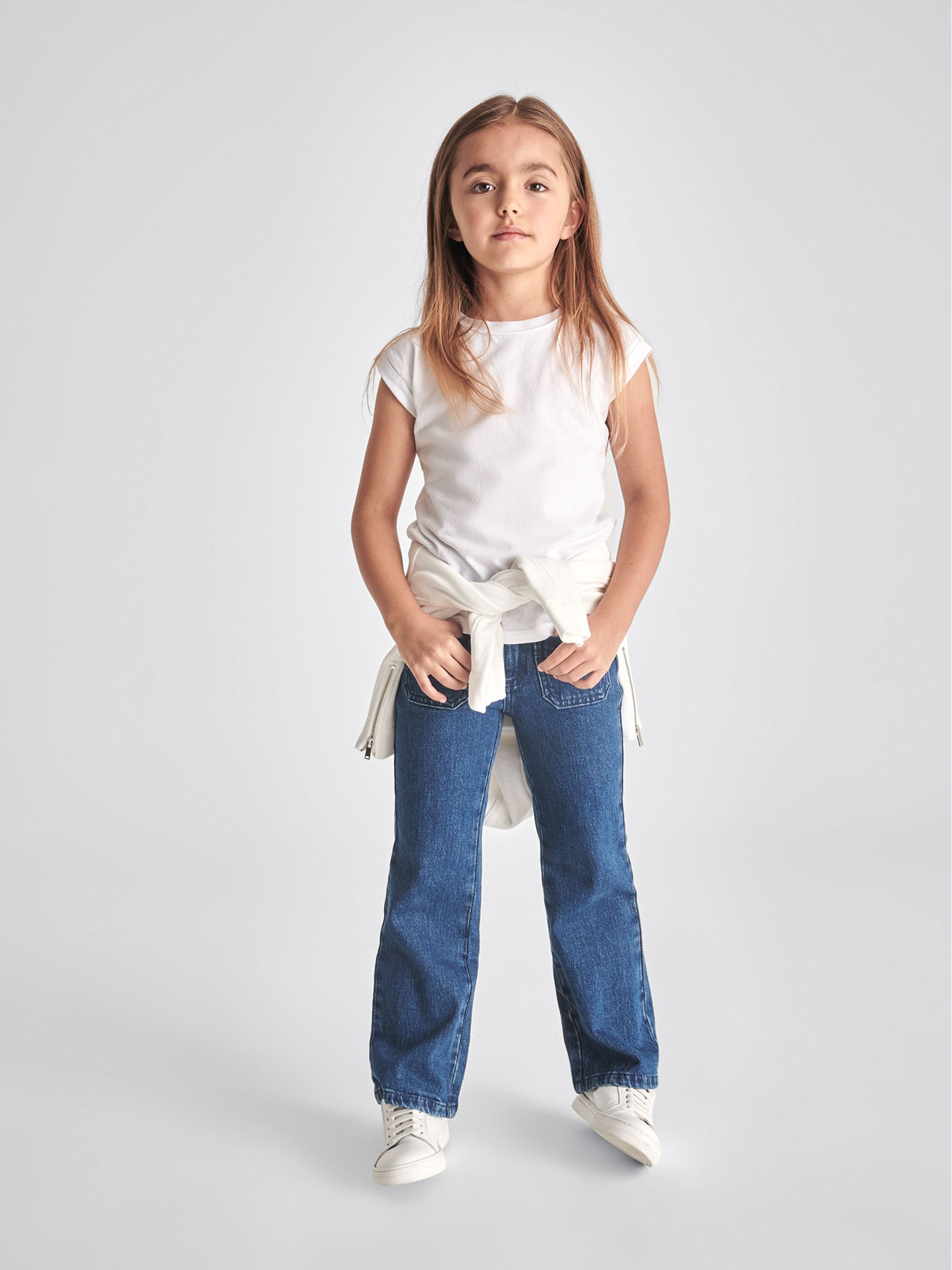 Crew Neck Jersey T-shirt in White - Image 7 of 7