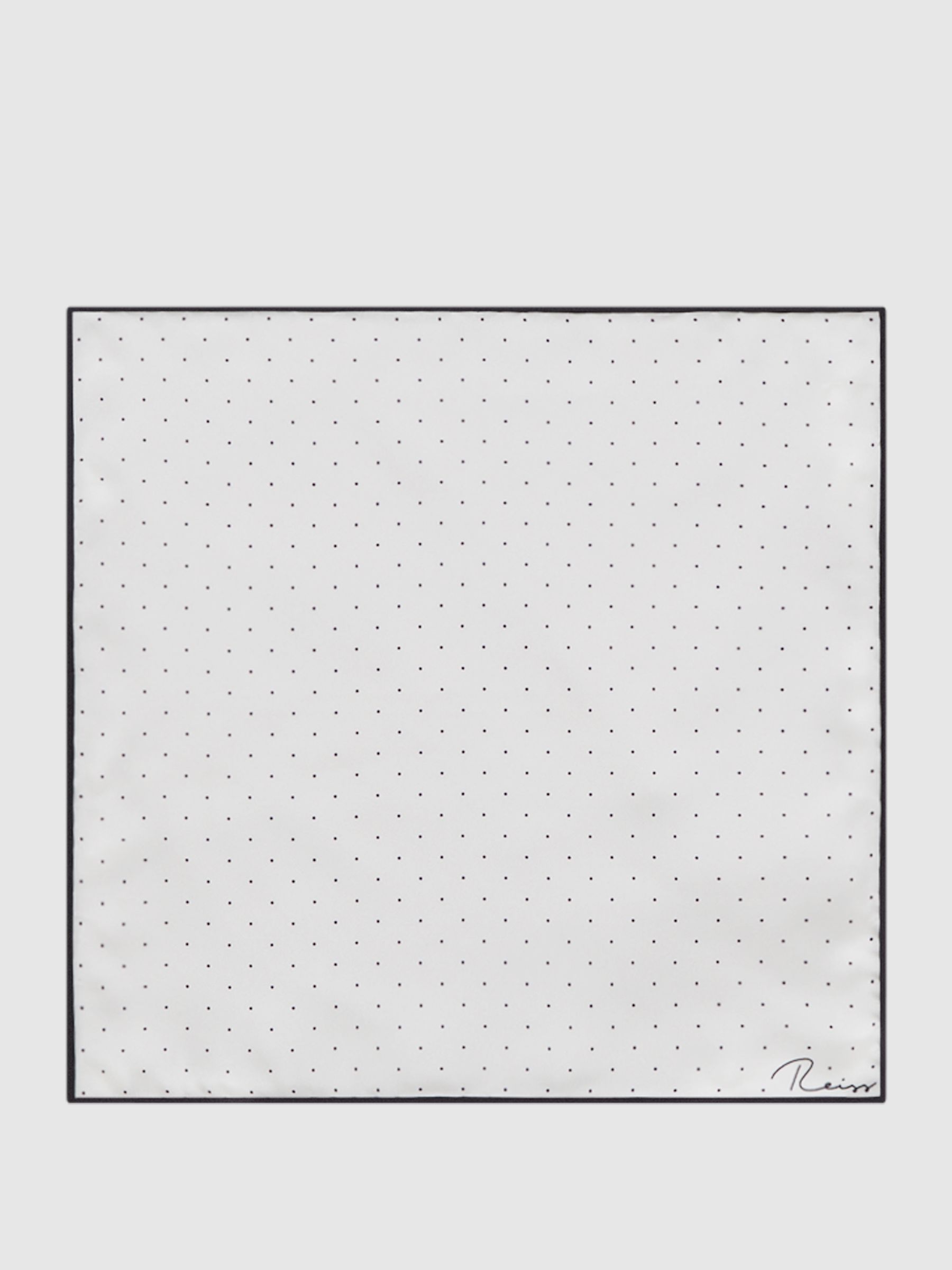 Polka Dot Silk Pocket Square in White - Image 4 of 5