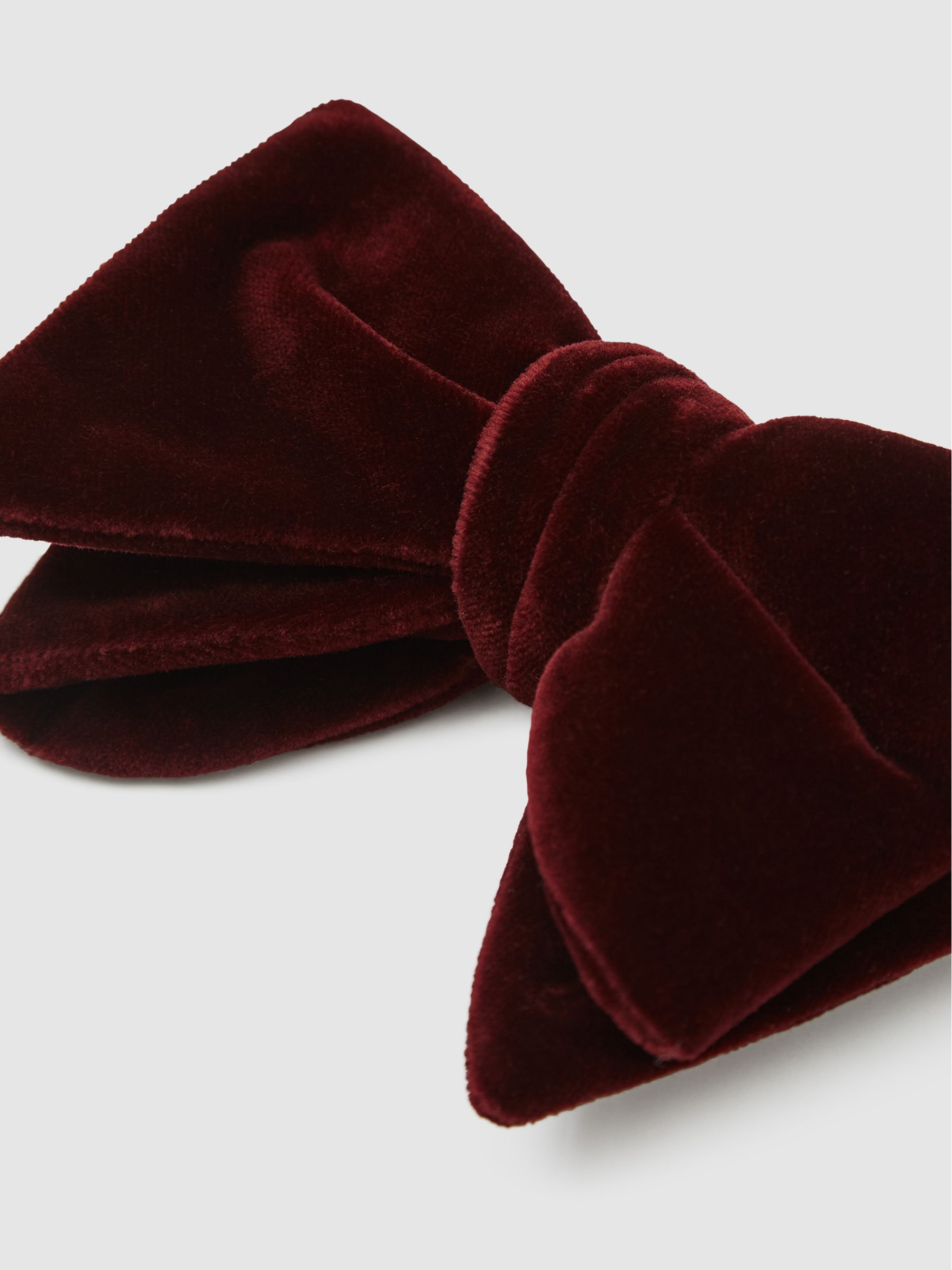 Velvet Bow Tie in Burgundy - Image 3 of 4