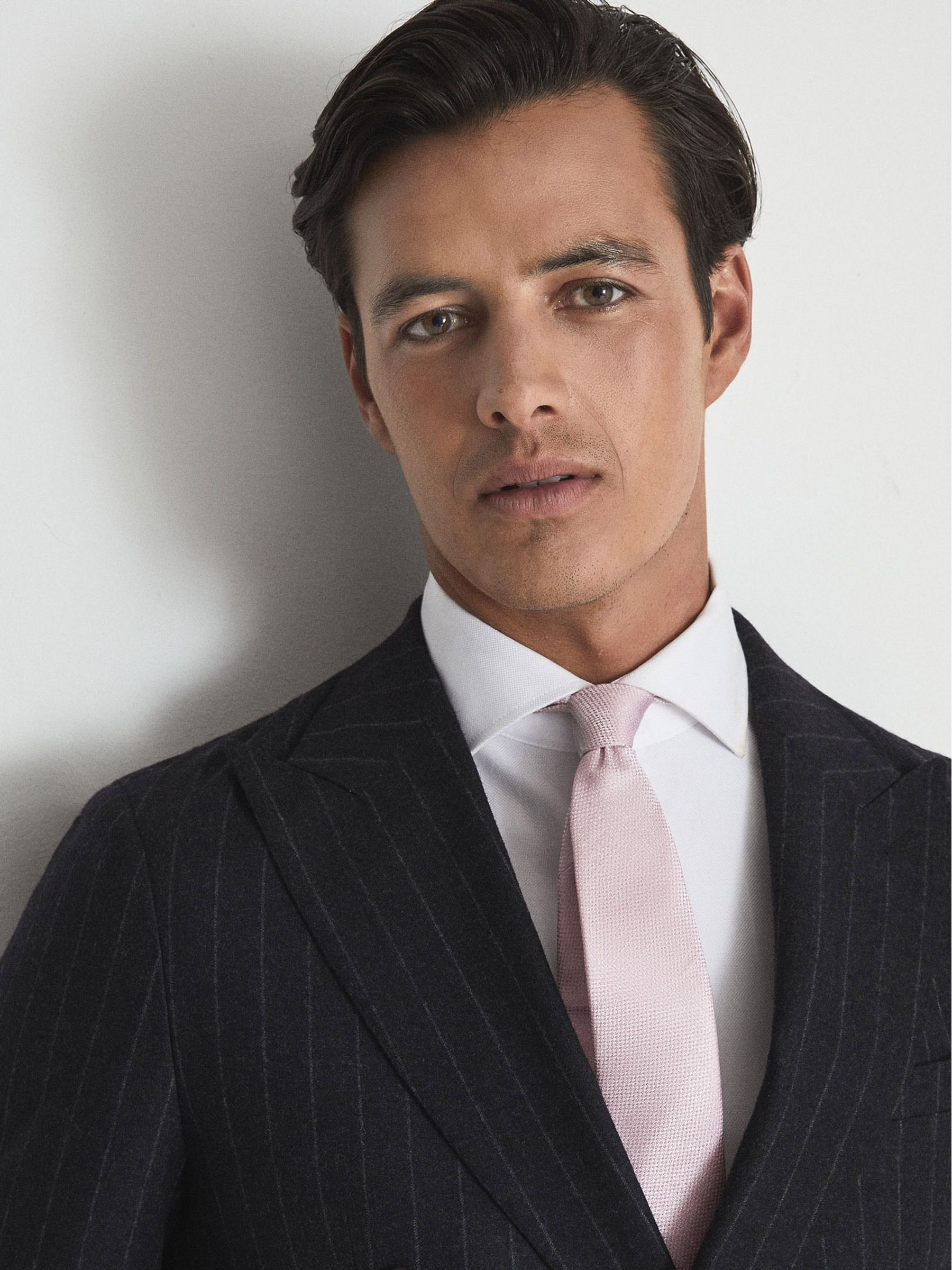 Textured Silk Tie in Pink - Image 2 of 4
