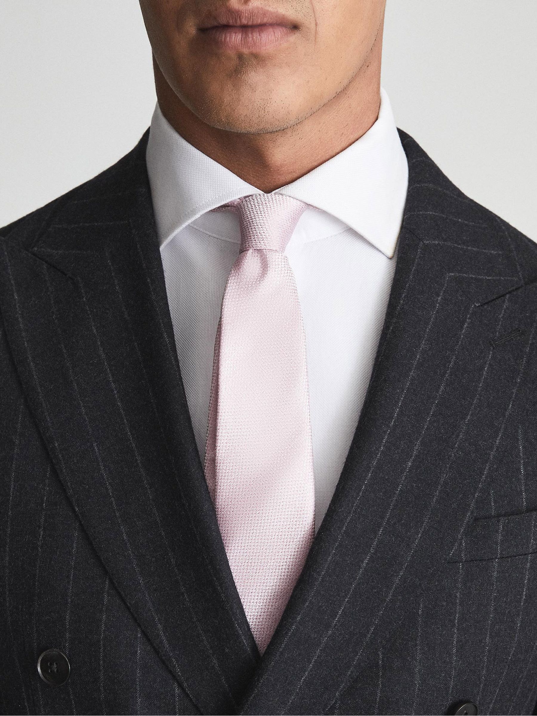 Textured Silk Tie in Pink - Image 4 of 4