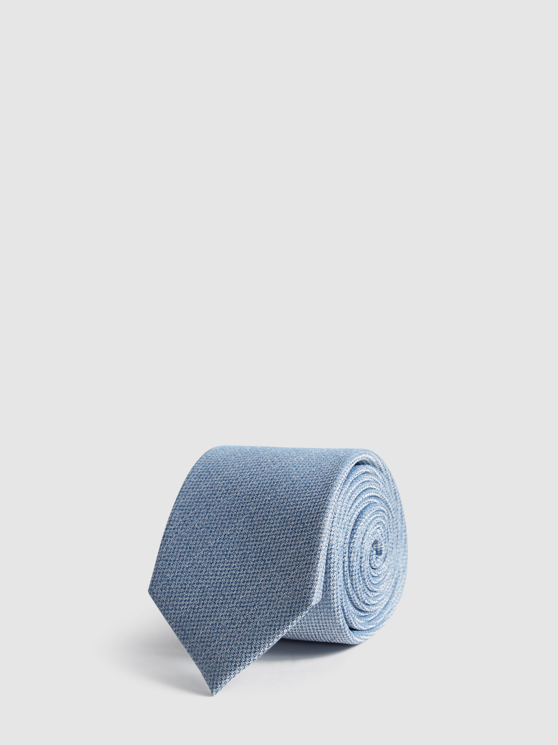 Textured Silk-Blend Tie in Airforce Blue - Image 1 of 4