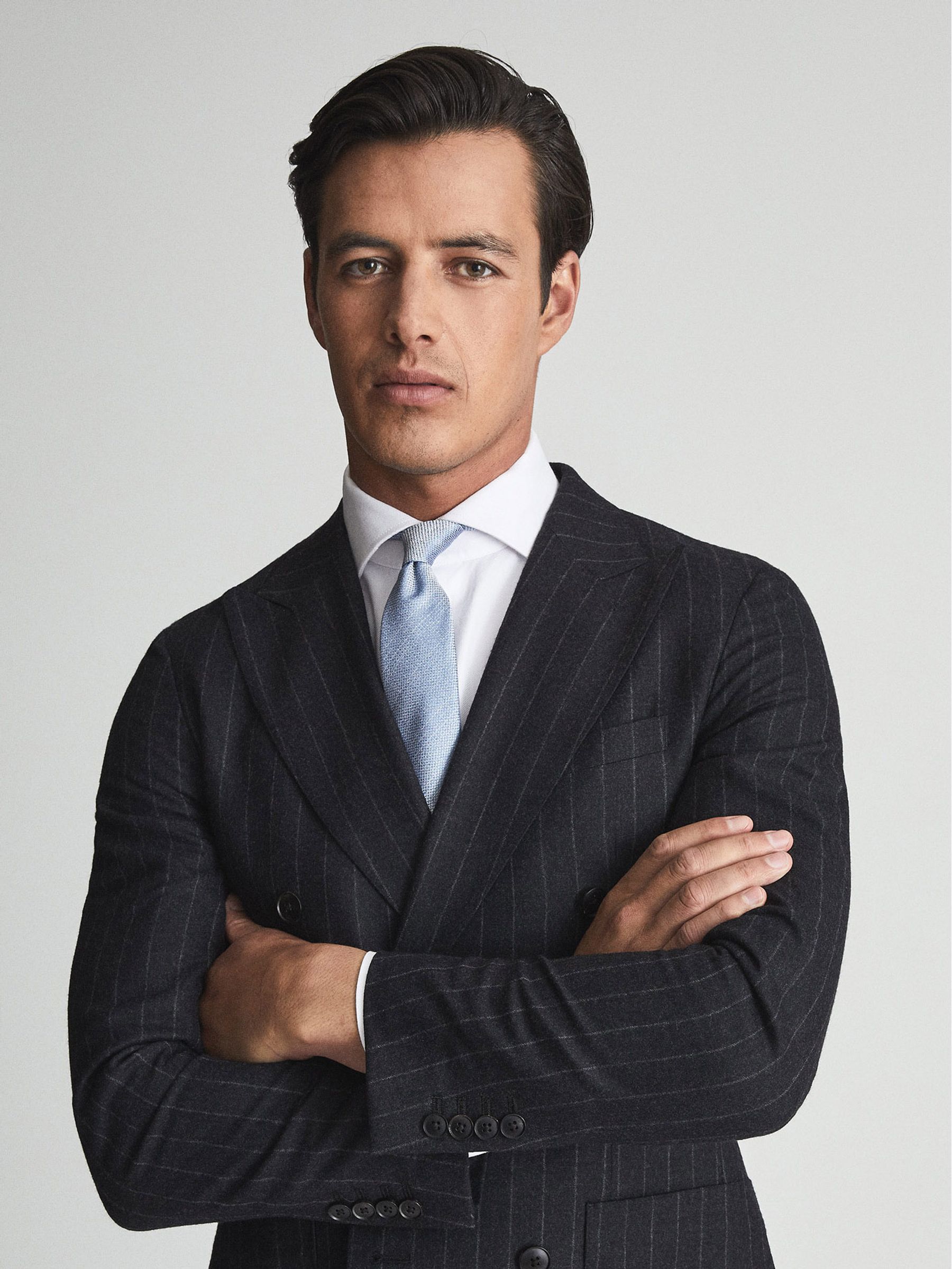 Textured Silk-Blend Tie in Airforce Blue - Image 2 of 4