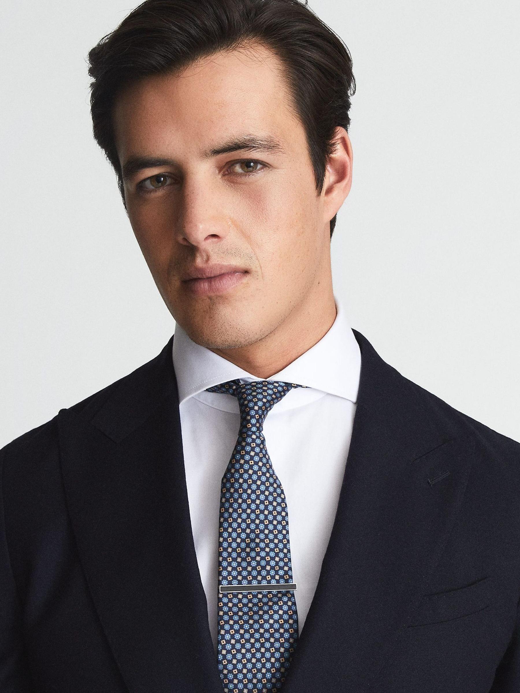 Stone Insert Tie Bar in Black - Image 1 of 3