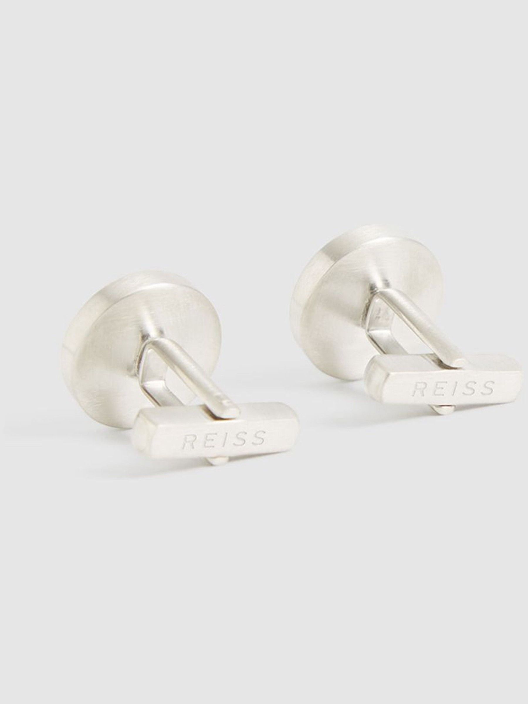 Stone Insert Cufflinks in Black - Image 5 of 5