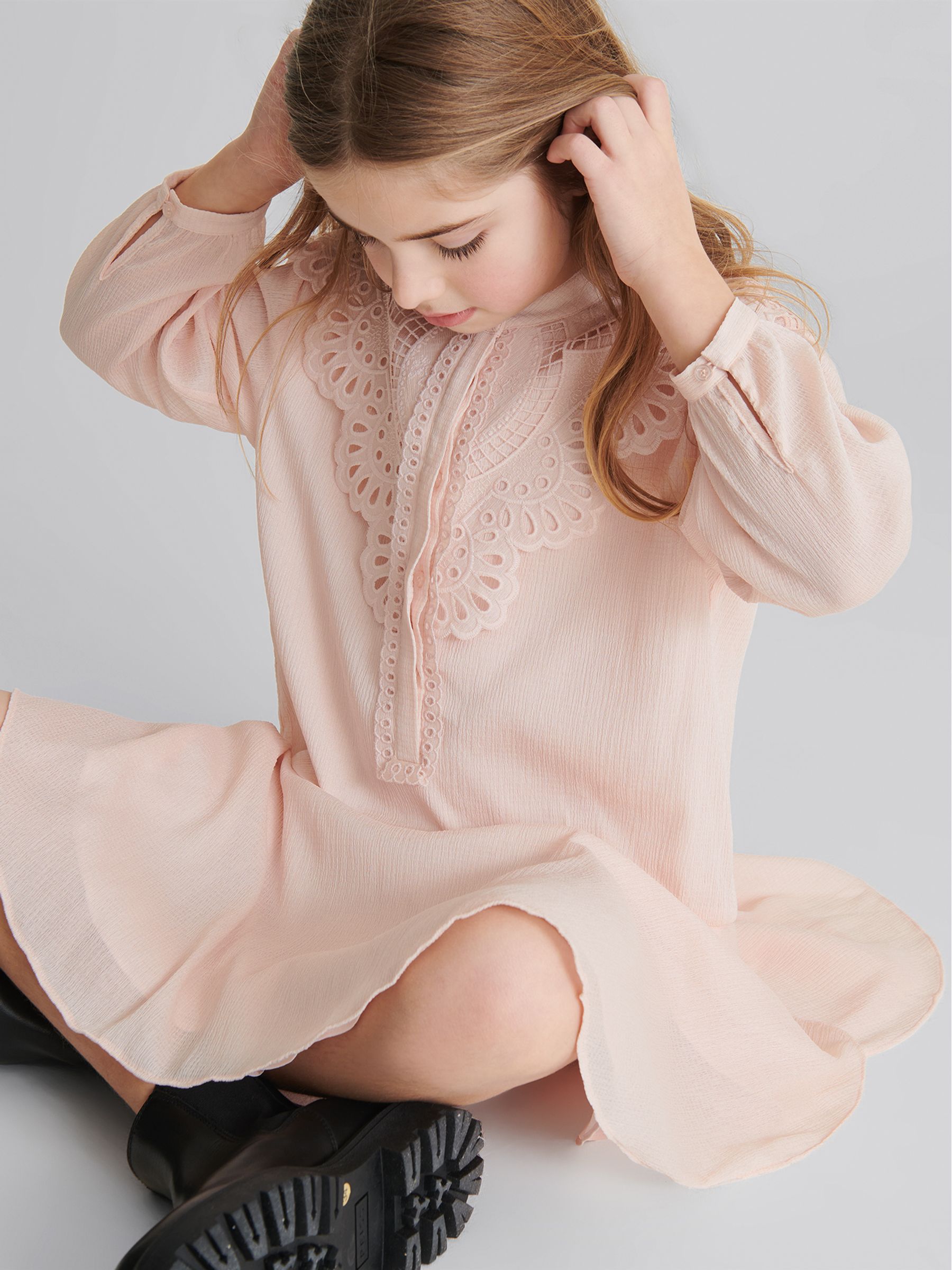 Embroidered Detail Dress in Pink - Image 1 of 6