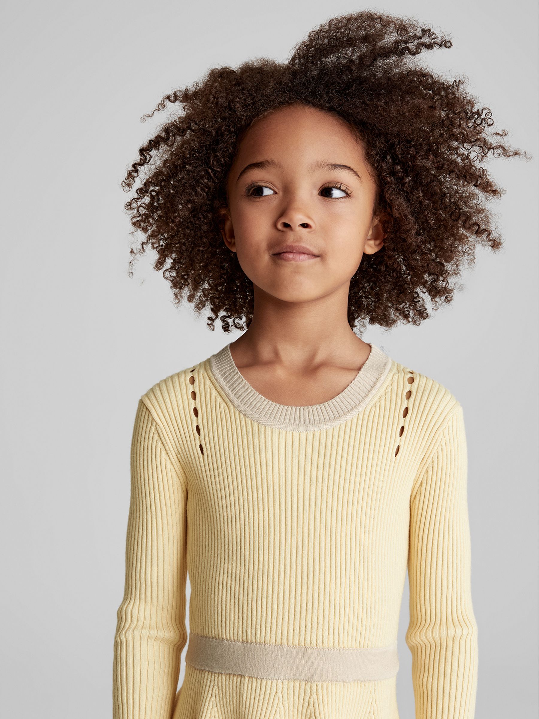 Colourblock Knitted Dress in Yellow - Image 3 of 6