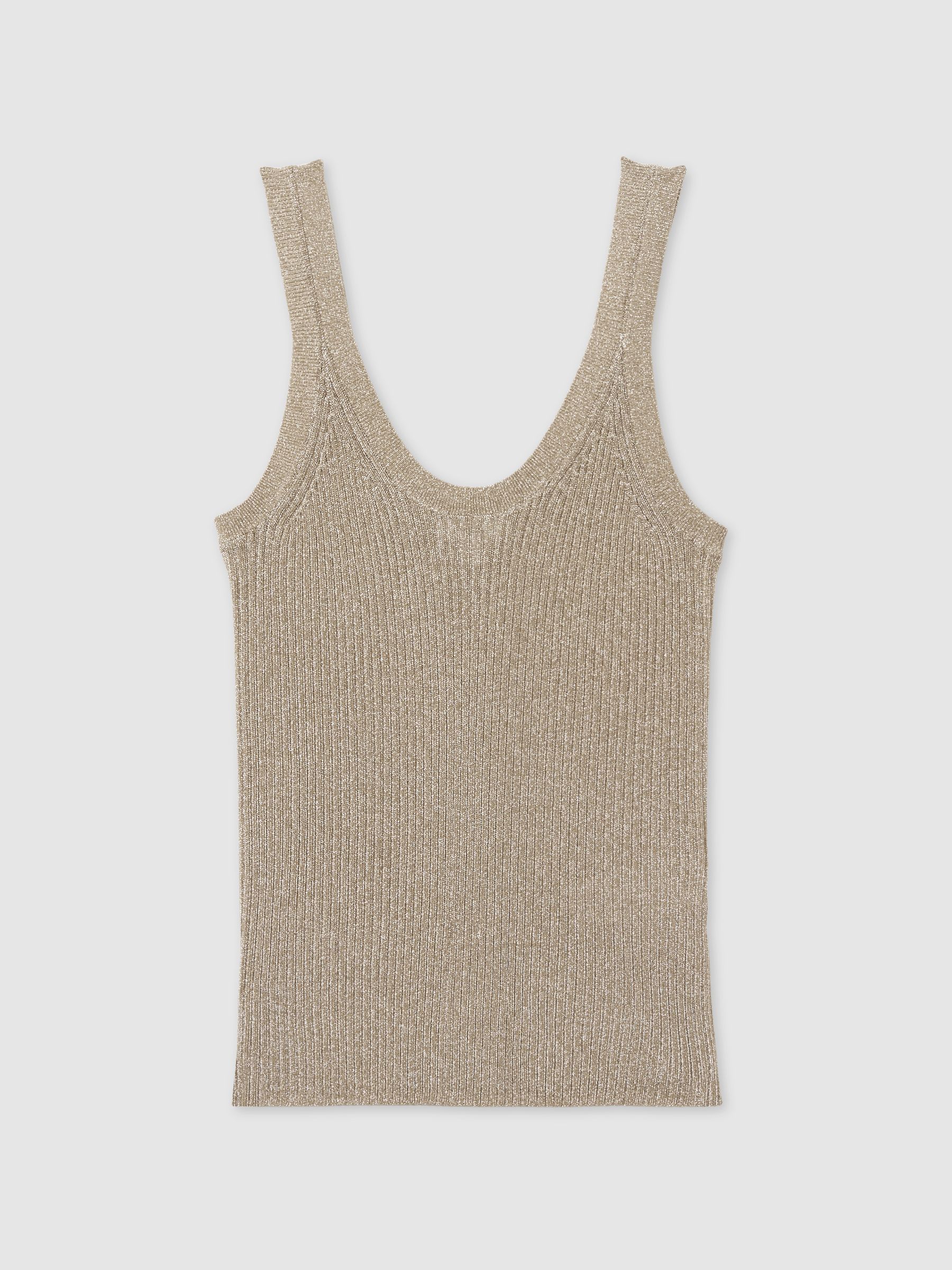 Metallic Vest Top in Gold - Image 2 of 7