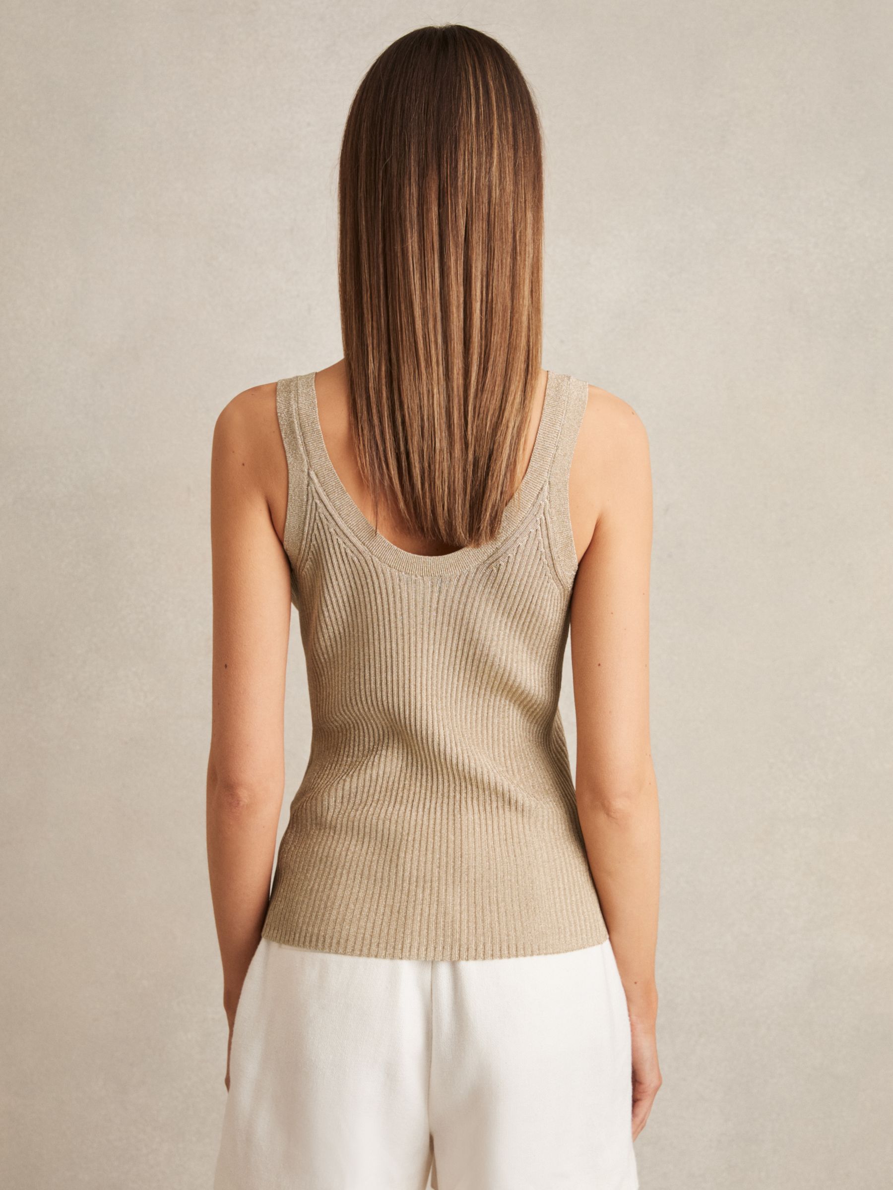 Metallic Vest Top in Gold - Image 6 of 7
