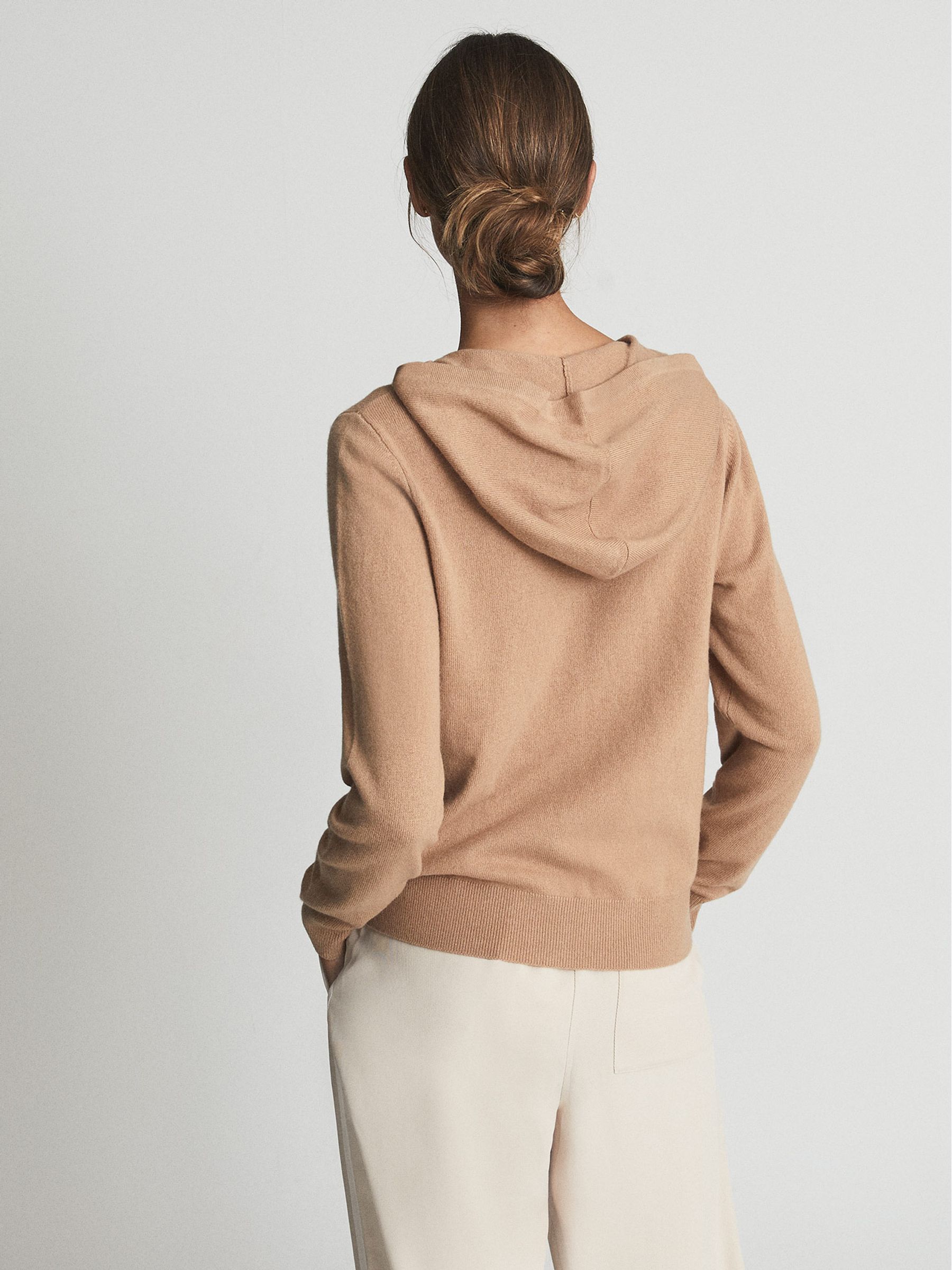 Wool Cashmere Blend Hoodie in Camel - Image 5 of 6