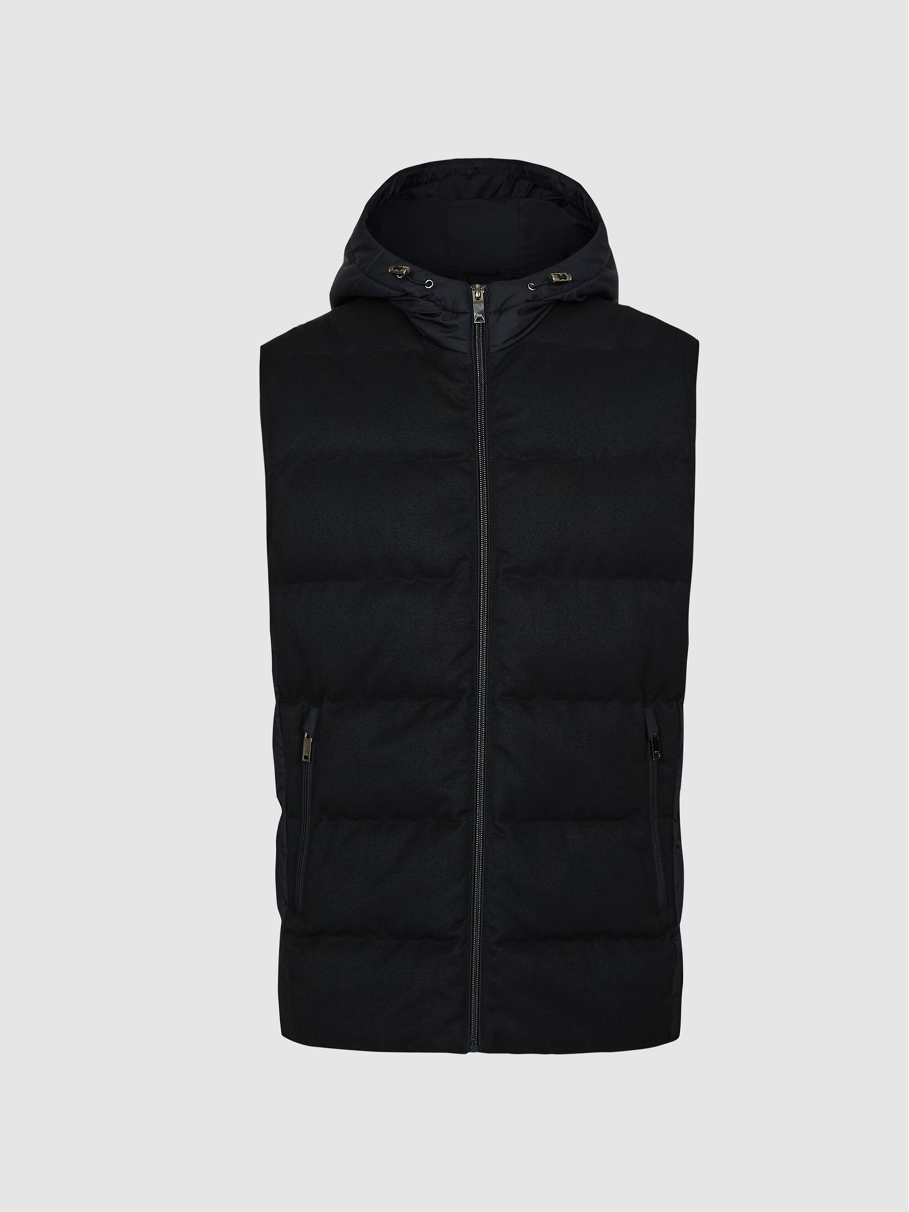 Hooded Hybrid Gilet in Navy - Image 2 of 6