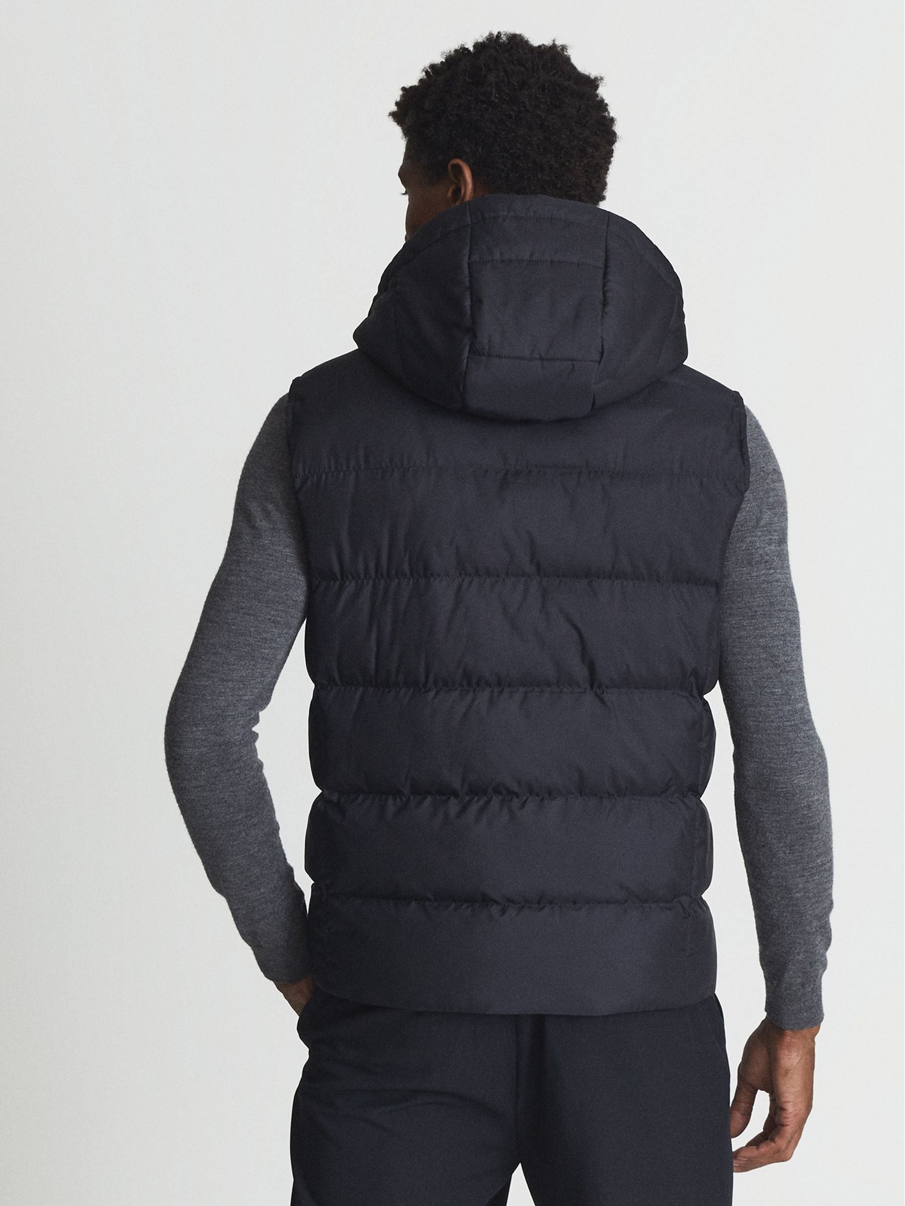 Hooded Hybrid Gilet in Navy - Image 5 of 6