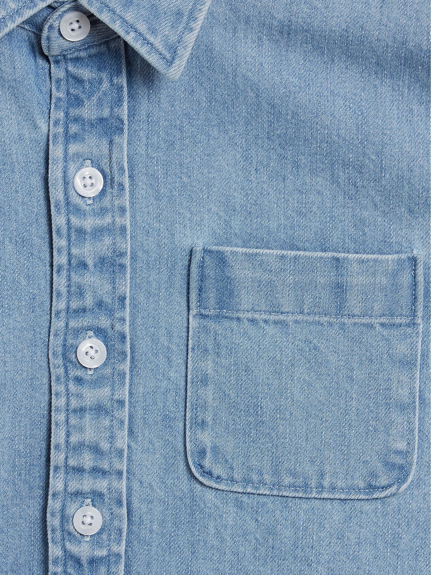 Denim Overshirt in Washed Blue - Image 6 of 6