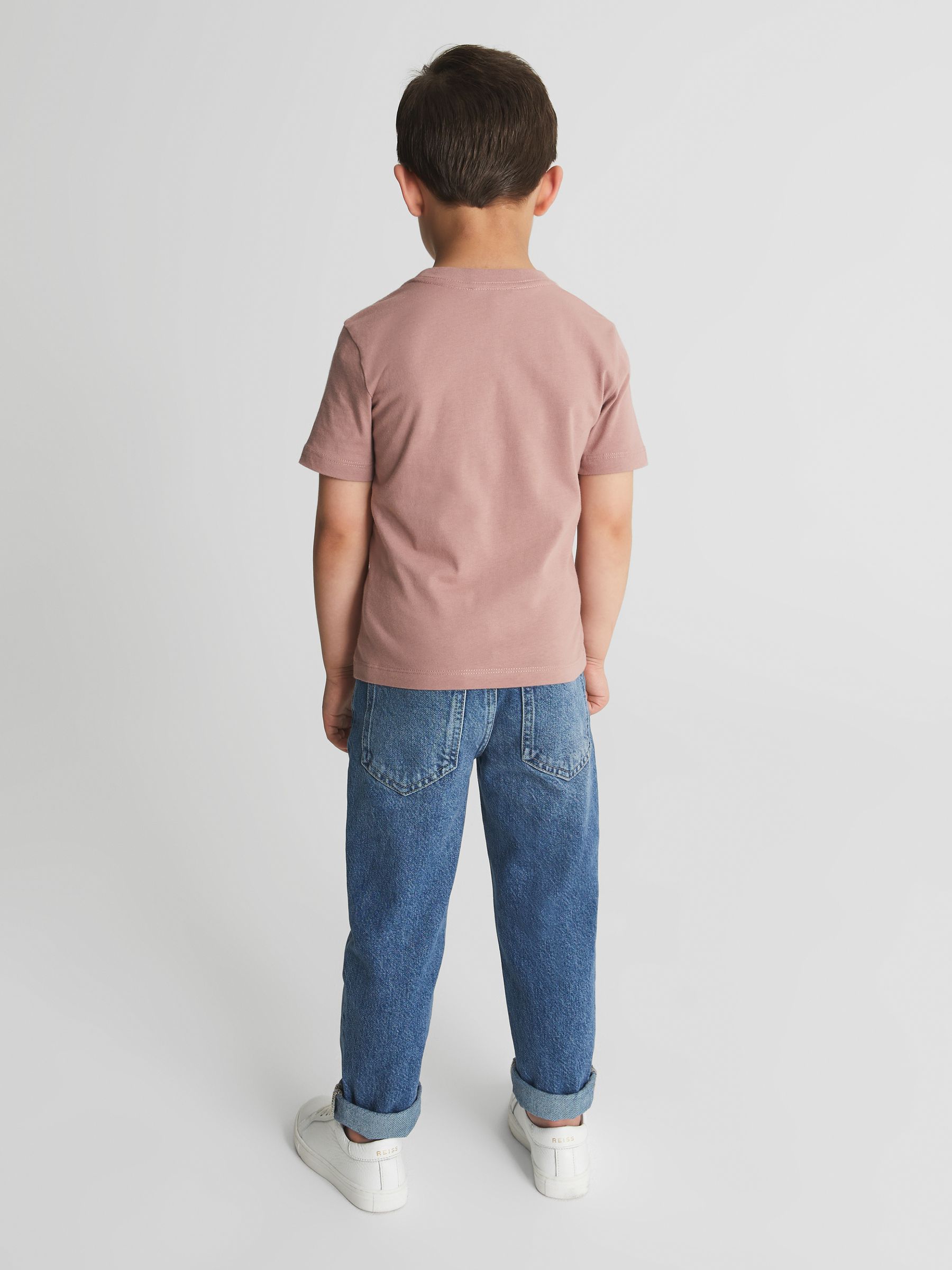 Crew Neck T-shirt in Soft Pink - Image 4 of 5