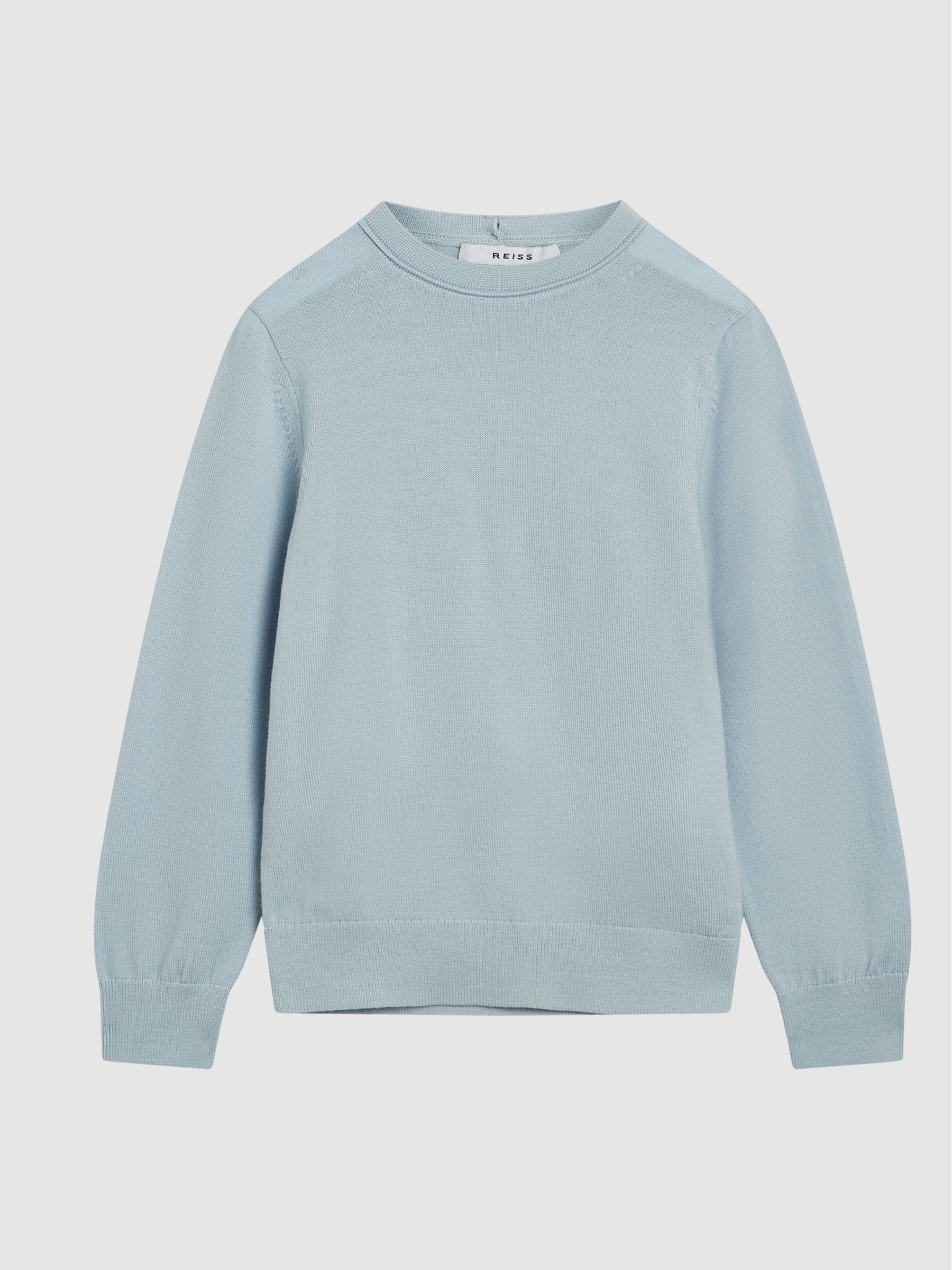 Crew Neck Knitted Jumper in Soft Blue - Image 2 of 6